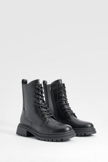 Black Lace Up Combat Boots