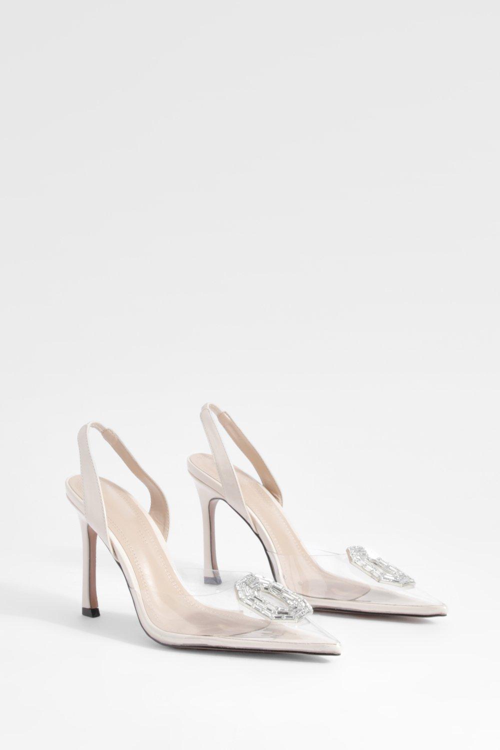 Clear hot sale slingback heel