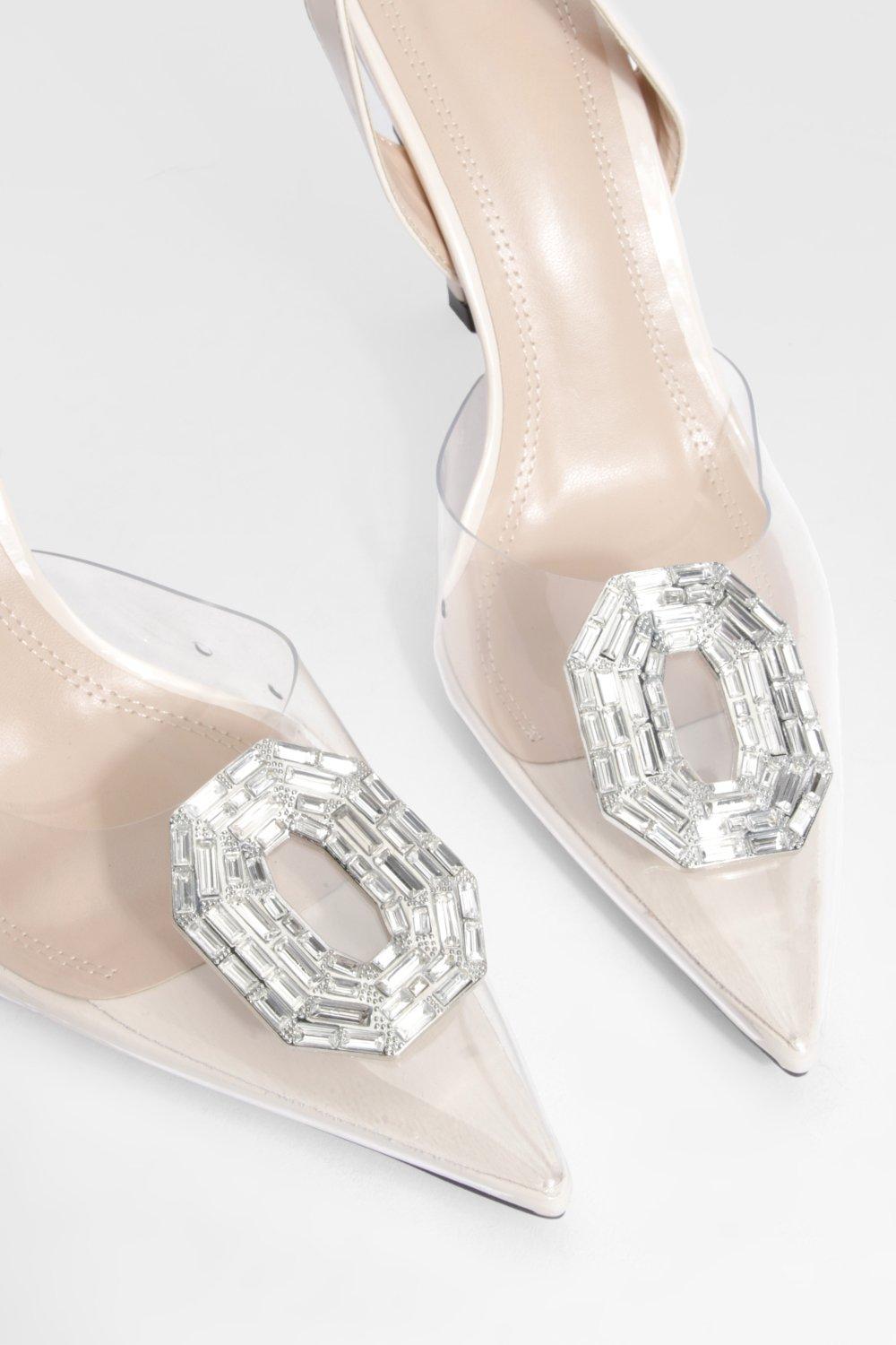 Beige cheap clear heels