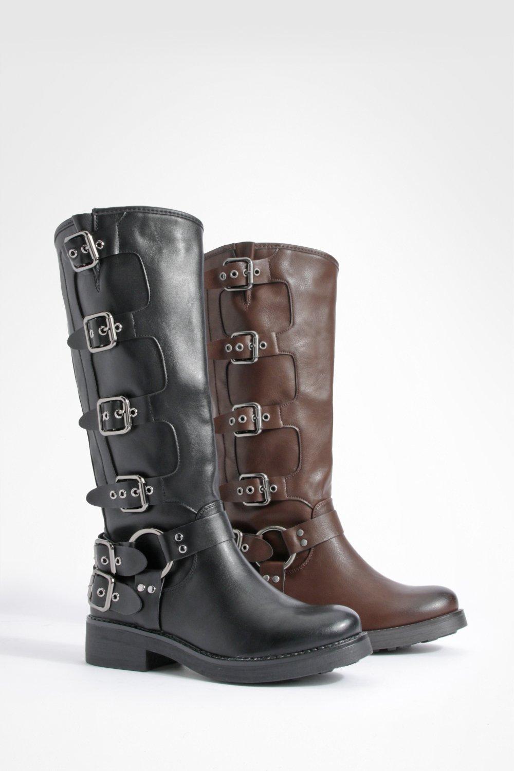 Buckle biker boots online