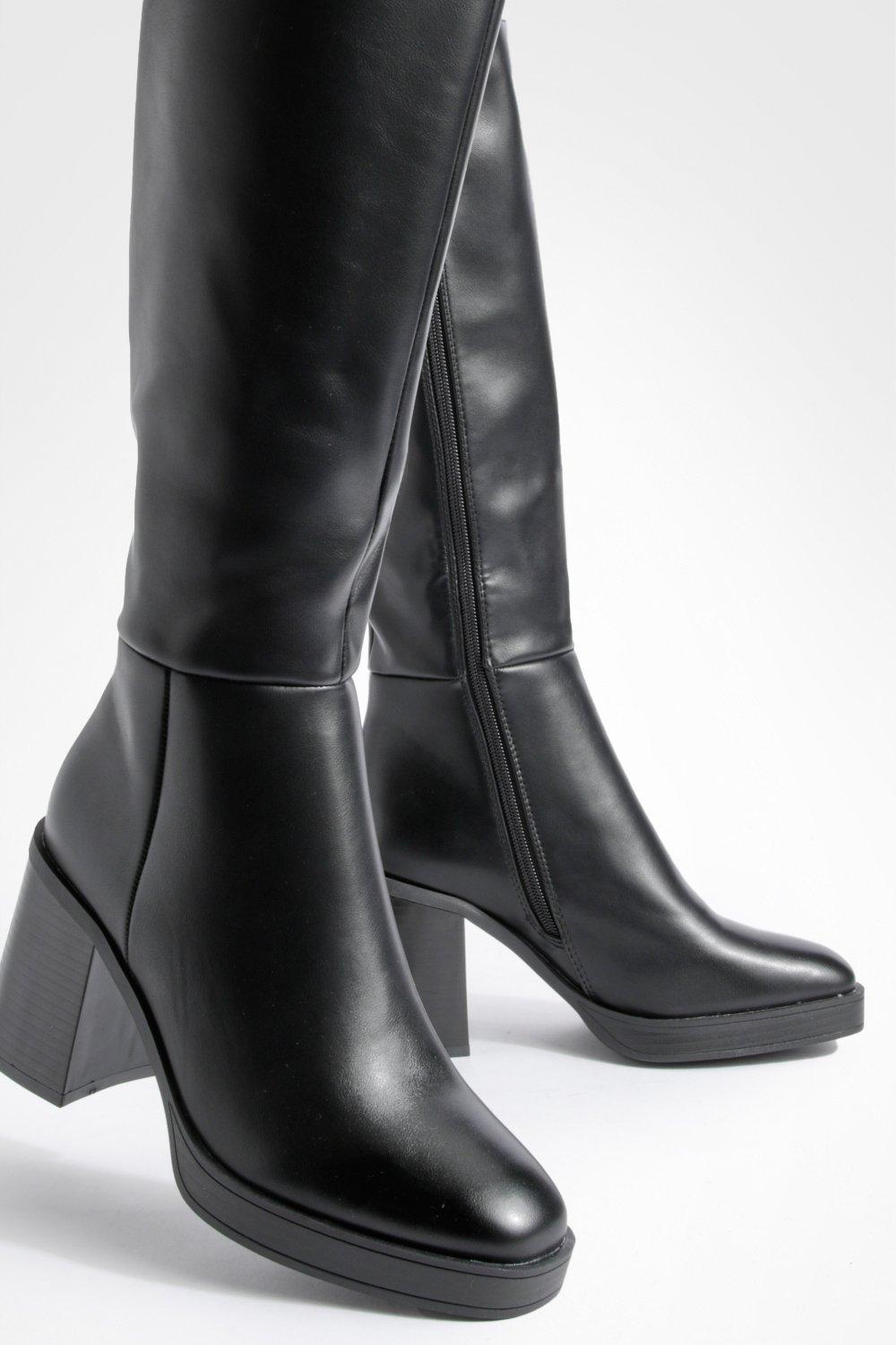 Knee platform outlet boots