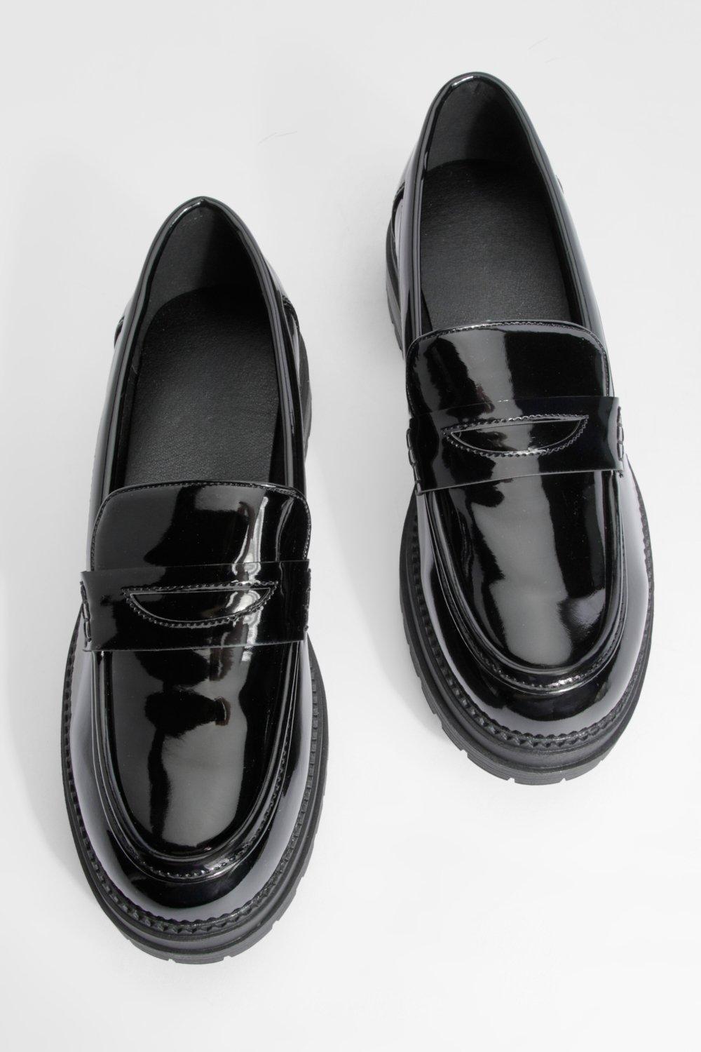 Chunky hot sale patent loafers