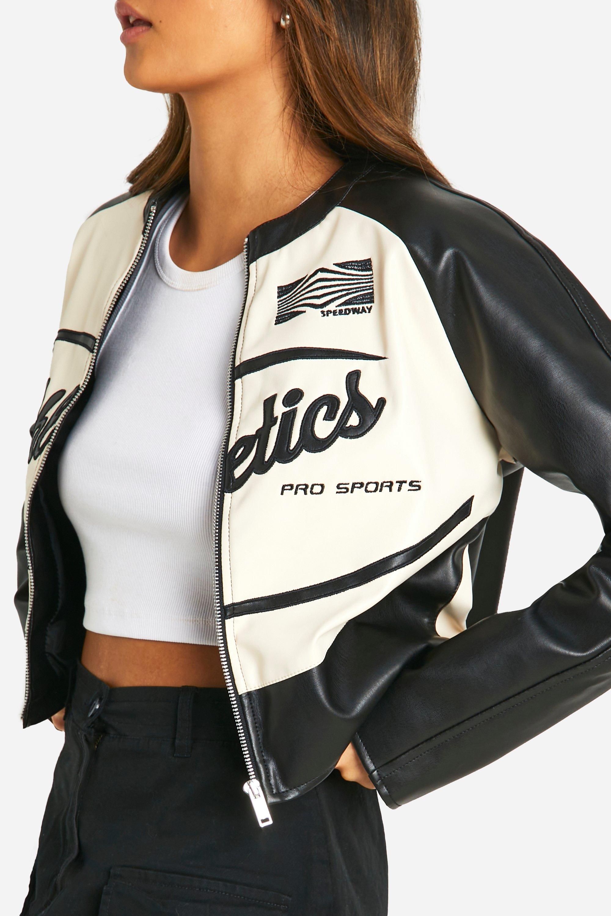 Pleather moto jacket best sale