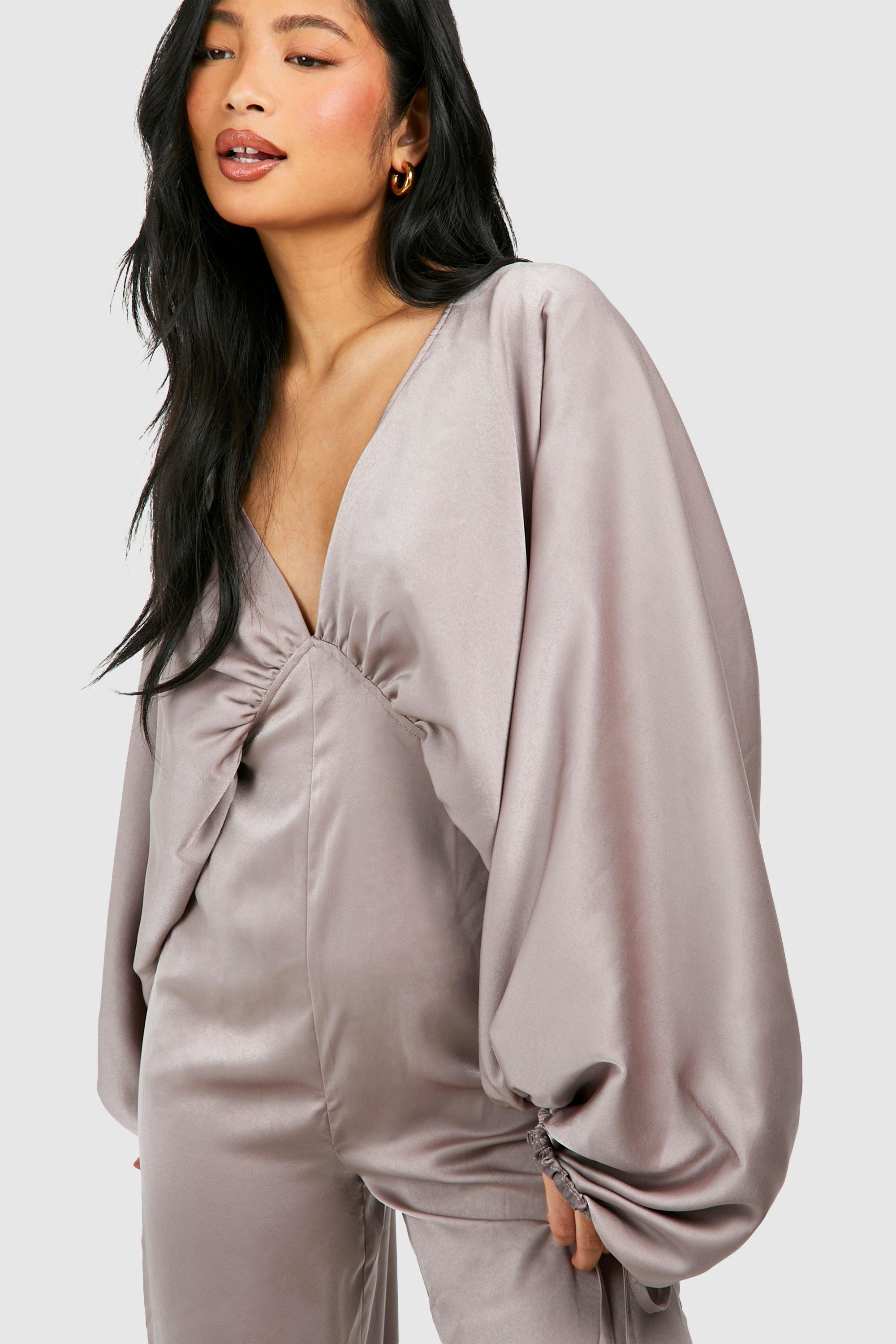 Boohoo satin jumpsuit online