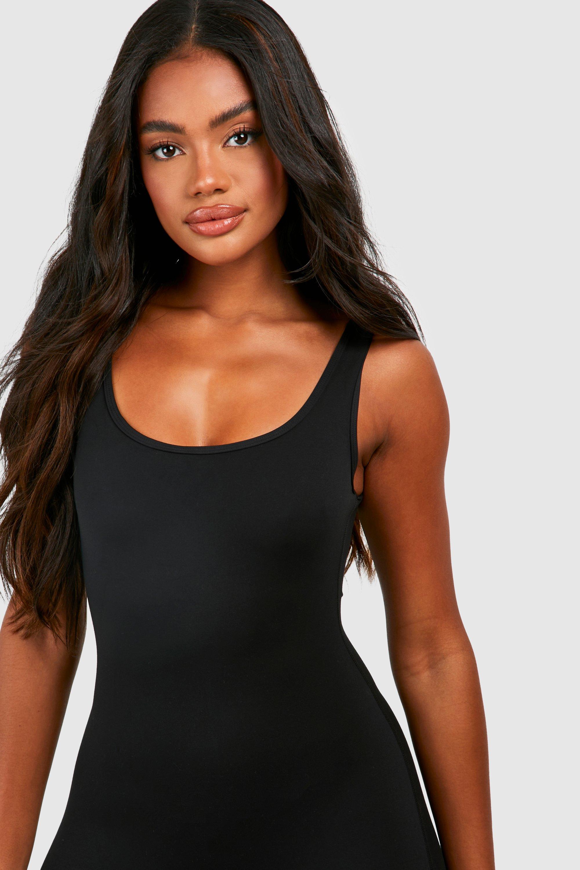Premium Sculpt Scoop Neck Flared Legging Unitard Jumpsuit