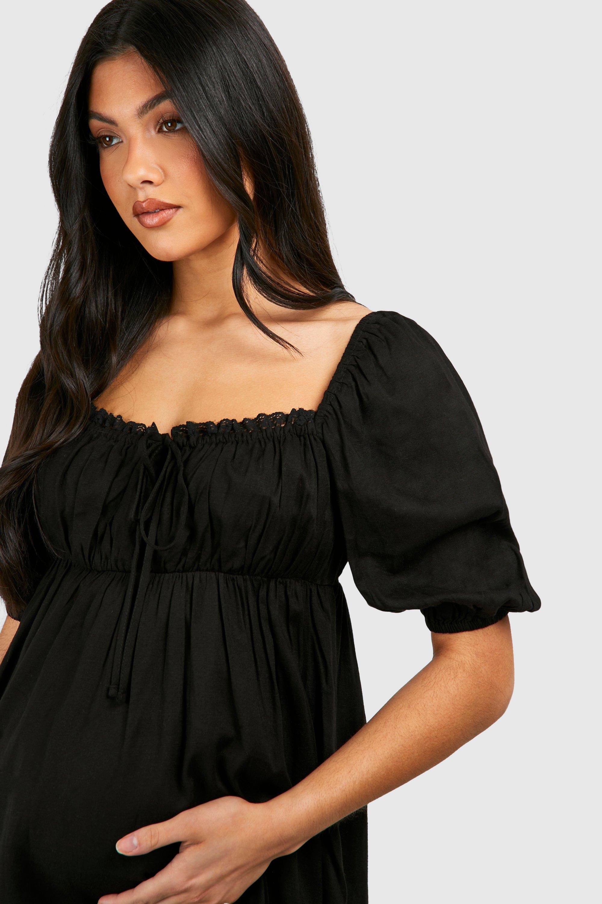 Boohoo black maternity dress 2025
