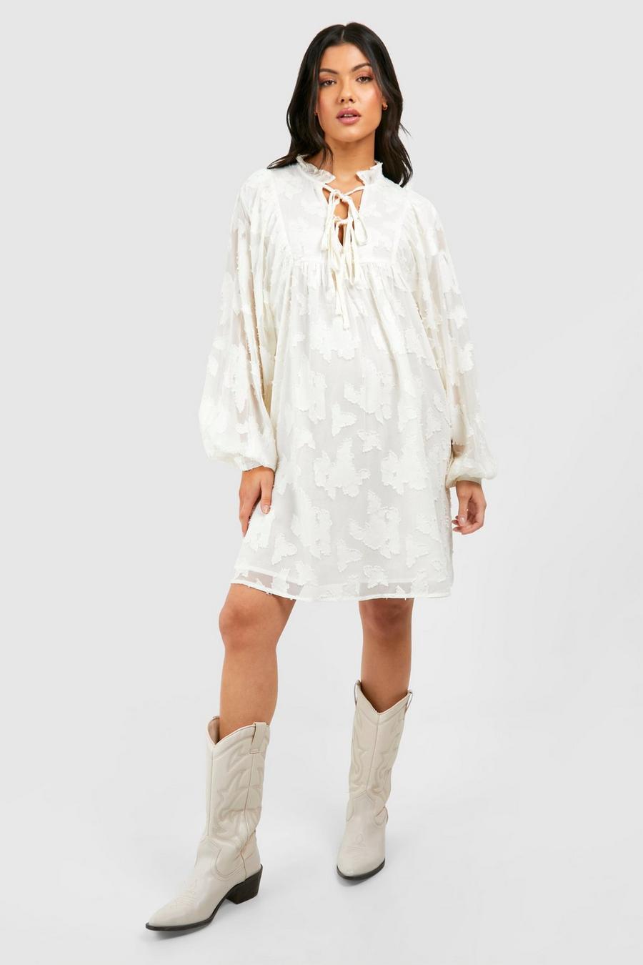 Cream Mammakläder Blommig klänning med tryck image number 1