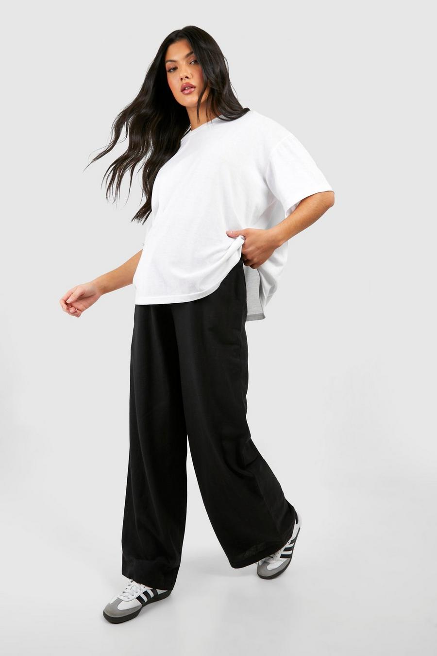 Maternité - Pantalon jupe-culotte en lin, Black image number 1