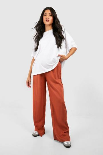 Maternity Linen Trousers Boohoo Uk