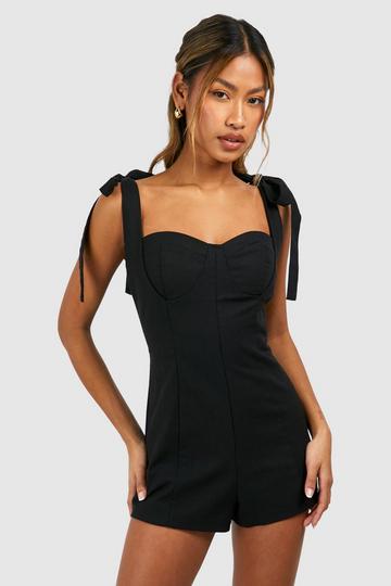 Tie Strap Playsuit black