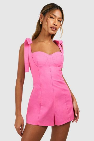 Tie Strap Playsuit pink