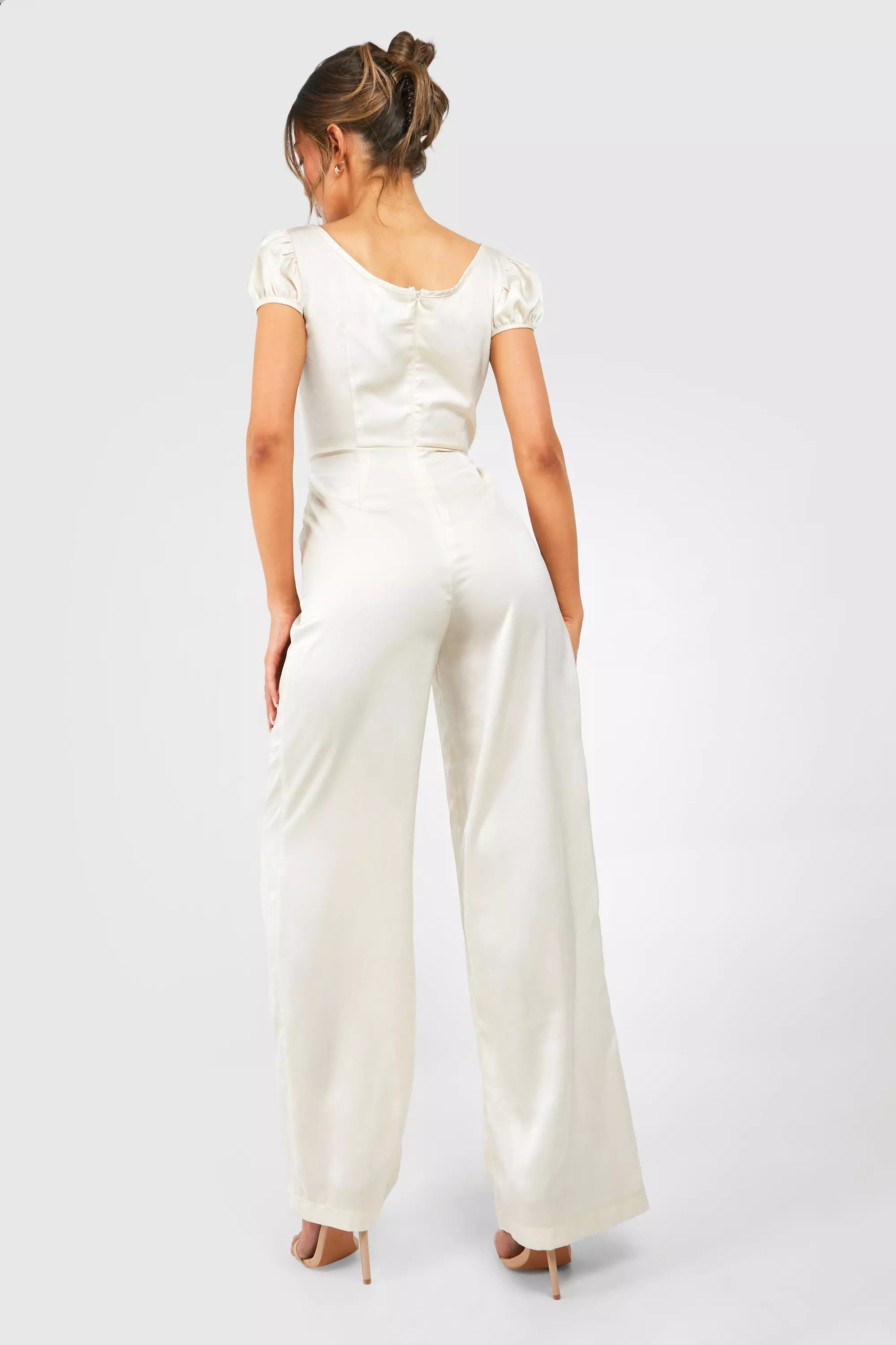 Ivory Button Down Jumpsuit alternative image