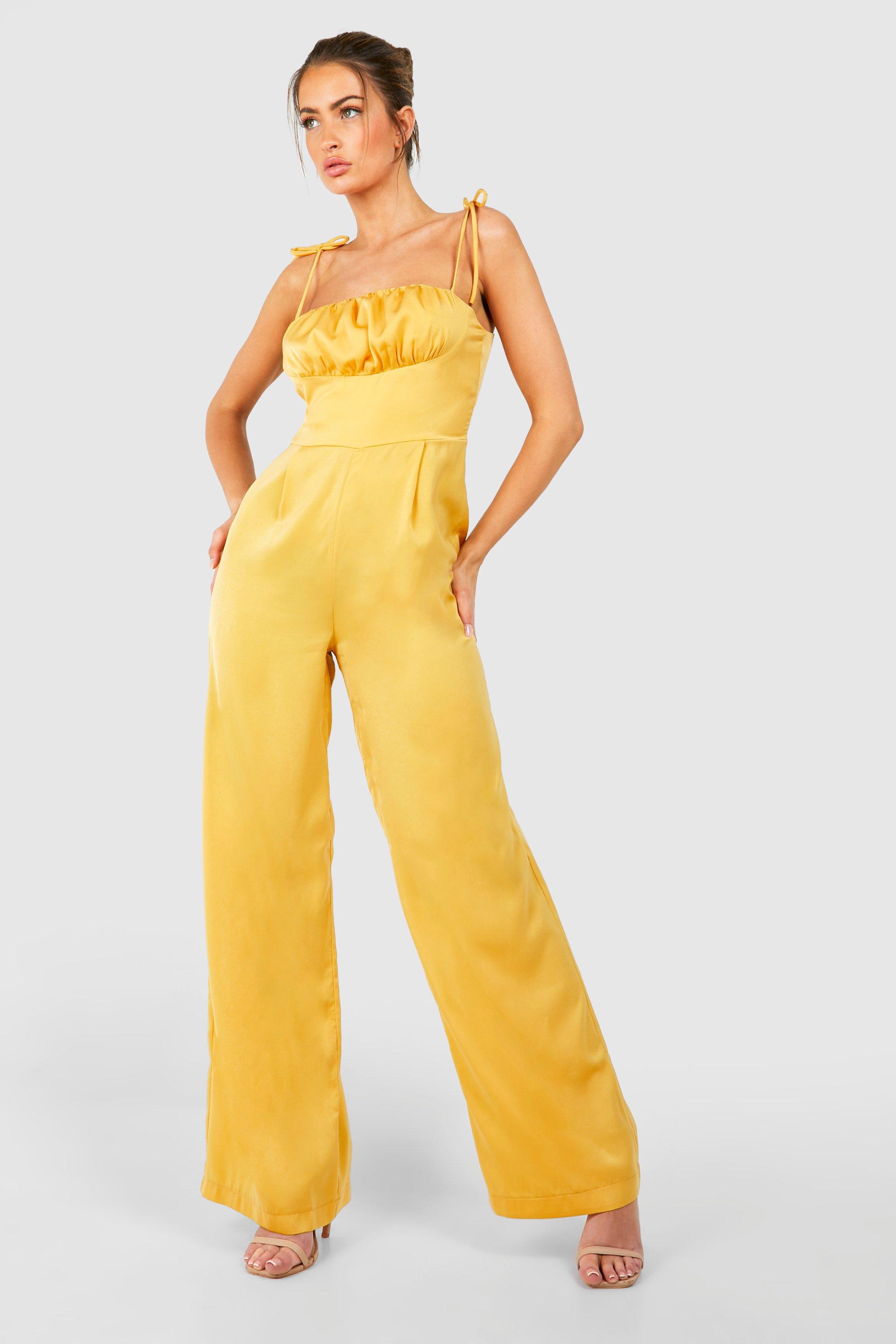 Boohoo sales yellow jumpsuit