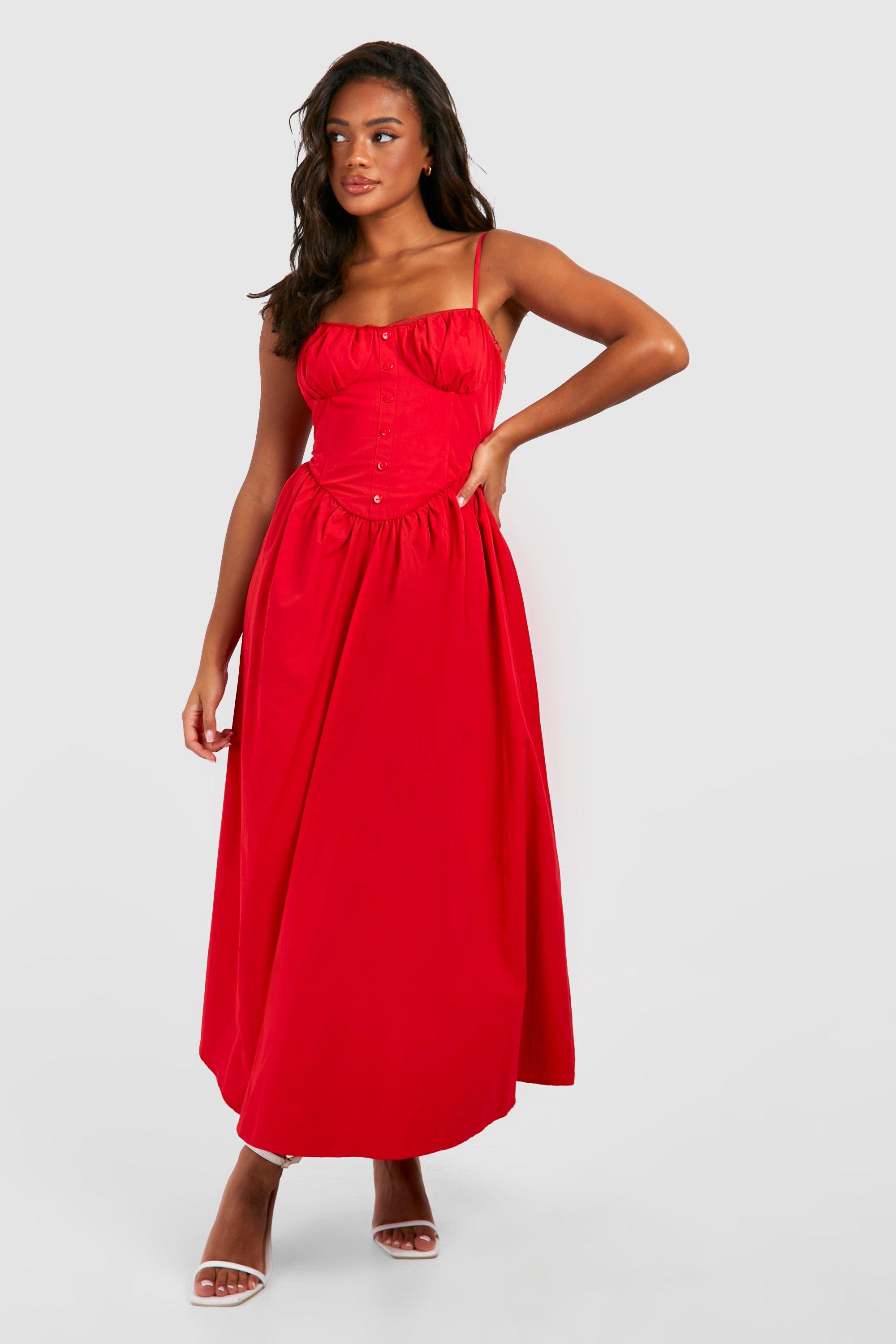 Boohoo milkmaid dress hotsell