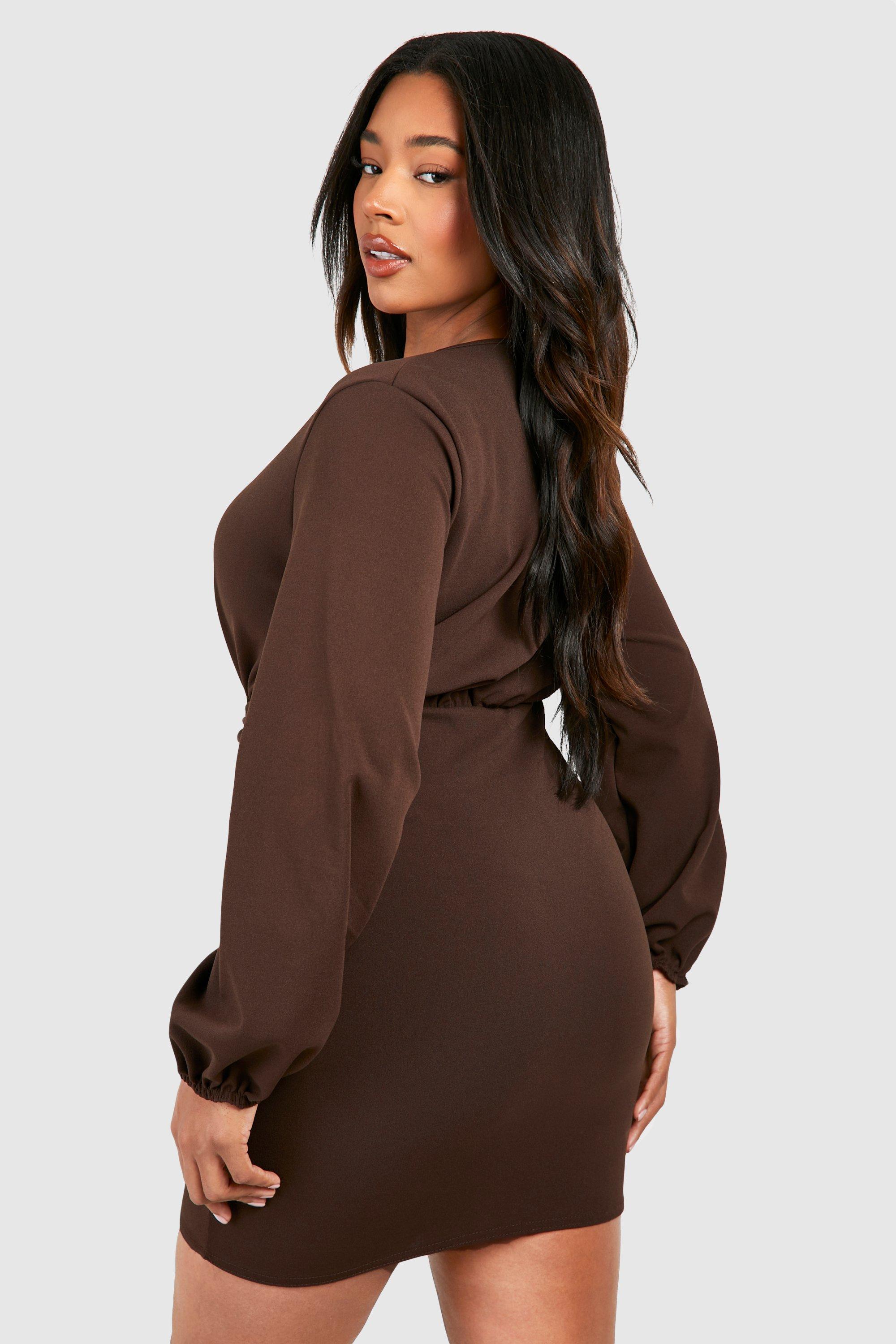 Plus size clearance bodycon wrap dress