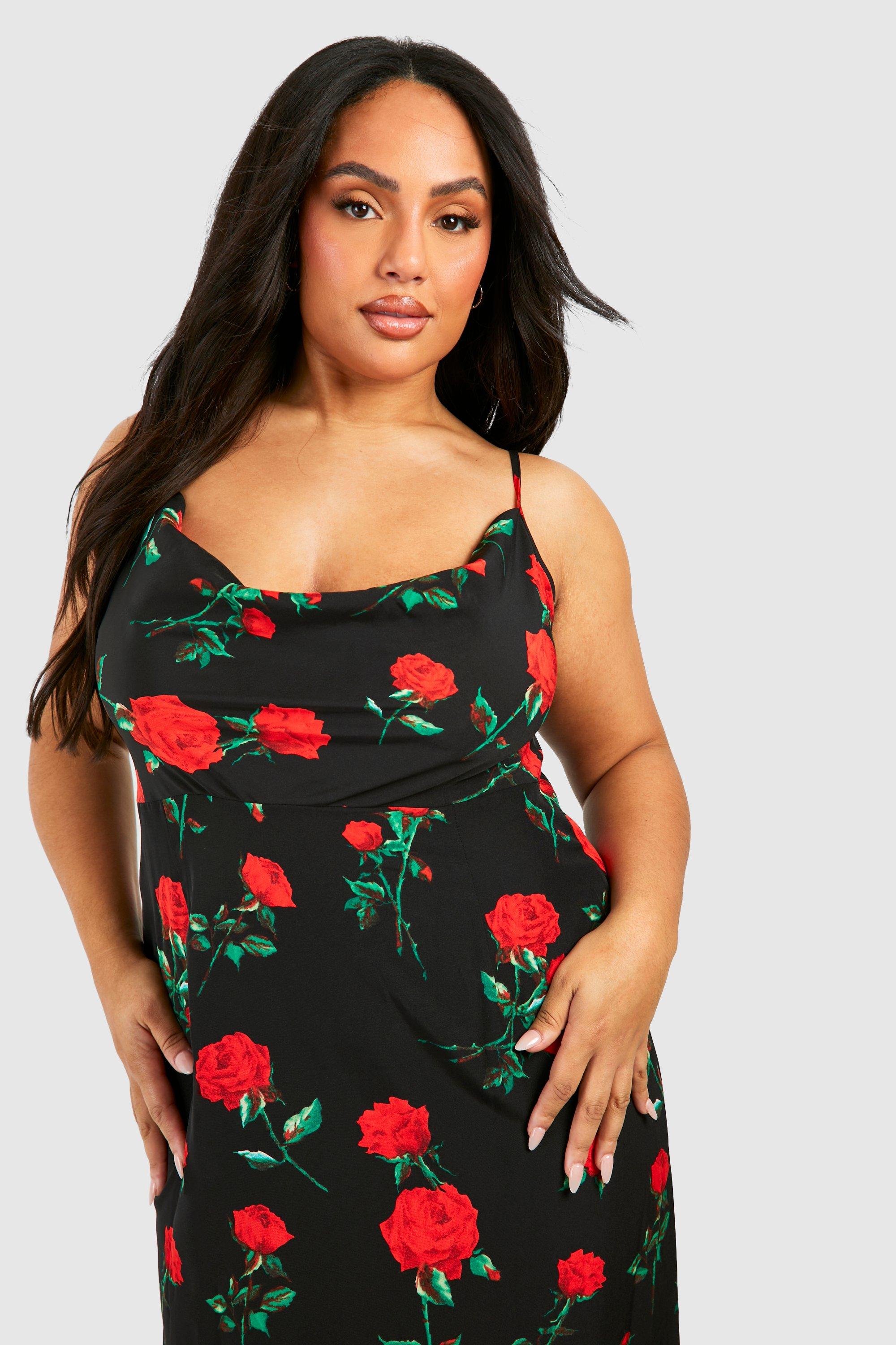 Boohoo black slip on sale dress