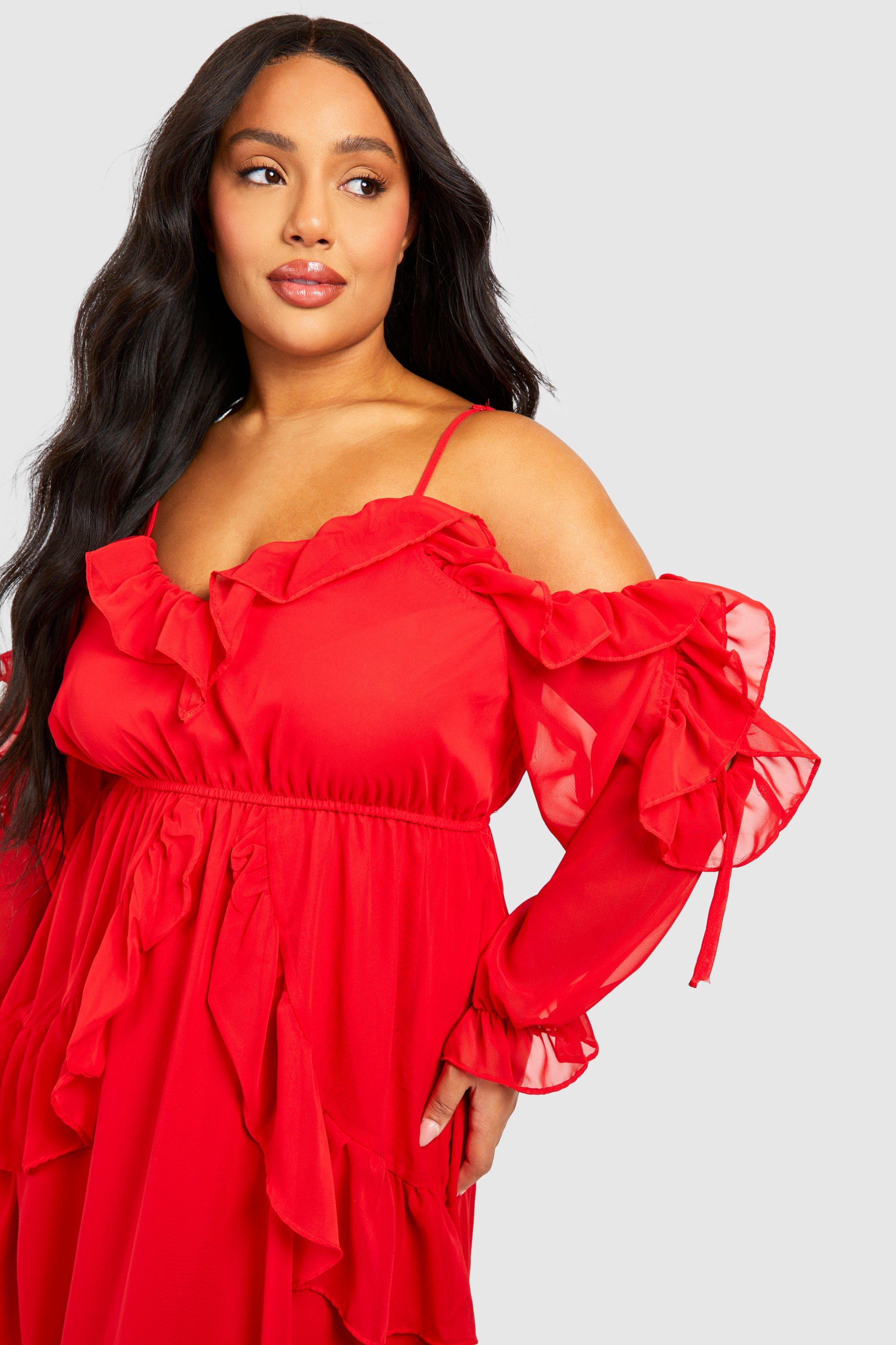 Chiffon Cold Shoulder Print Off Shoulder Skater Dresses Chiffon Cold Shoulder Print Off Shoulder Skater Dresses