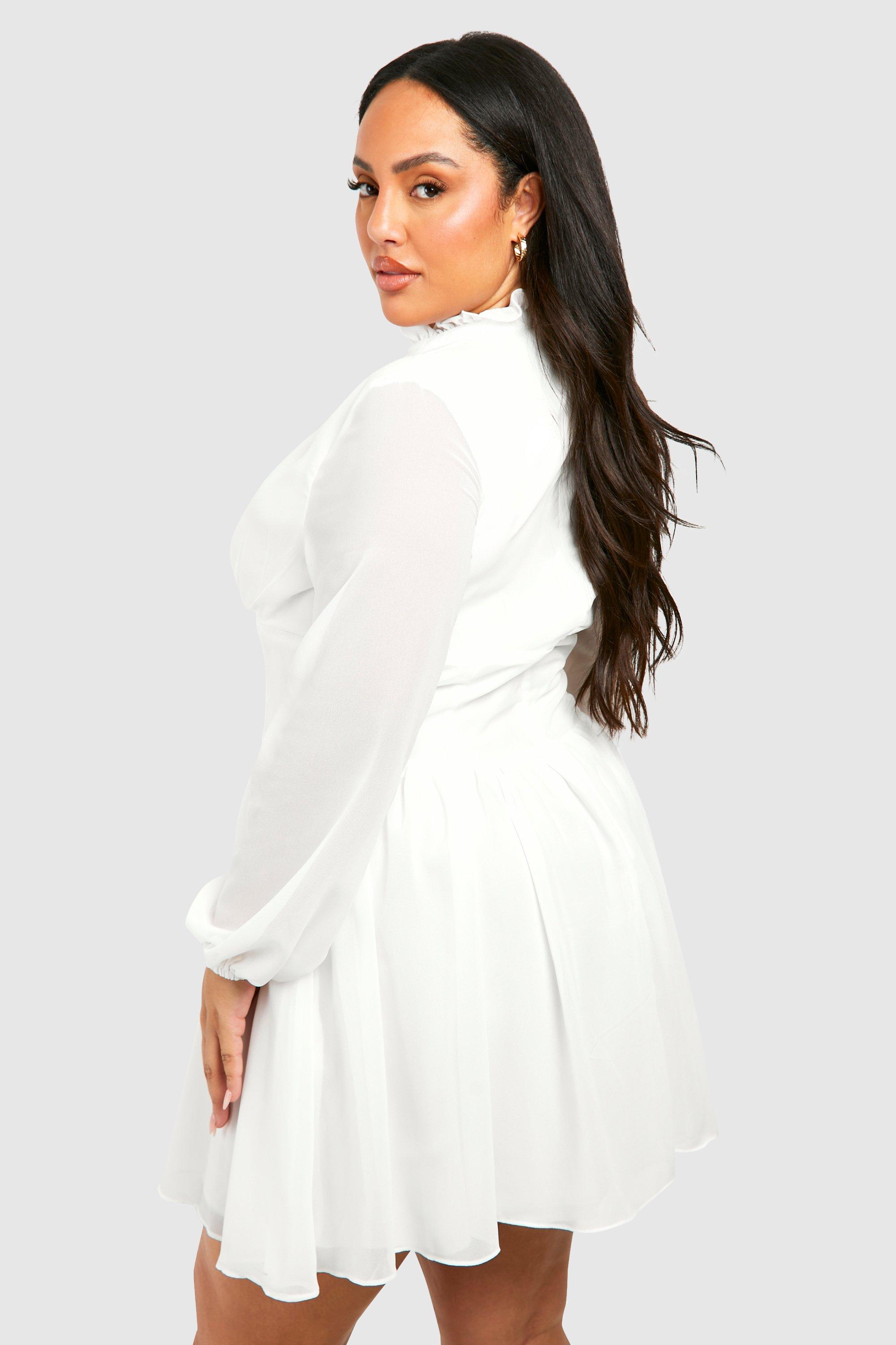 Plus size white outlet skater dress