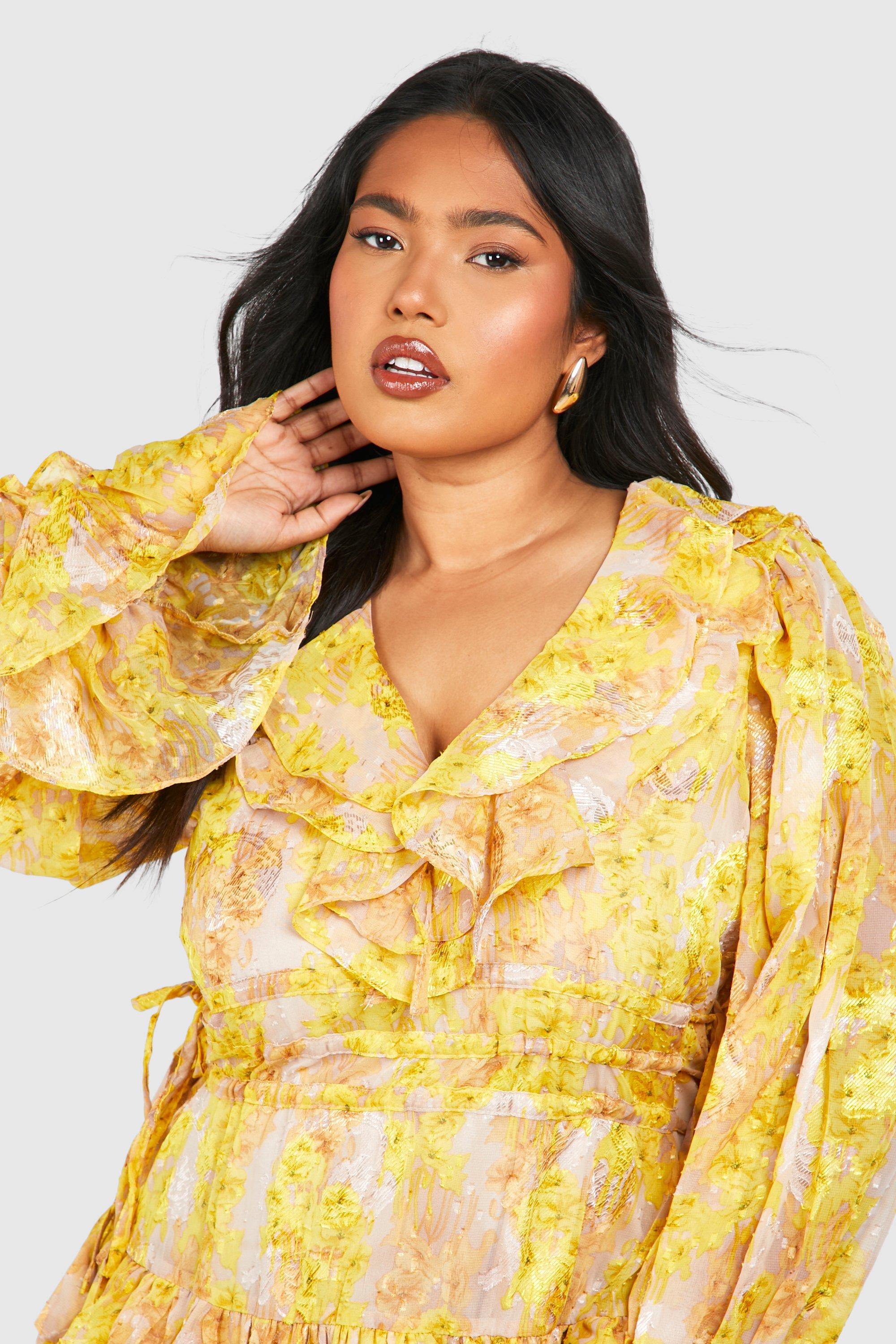 Boohoo yellow dress best sale