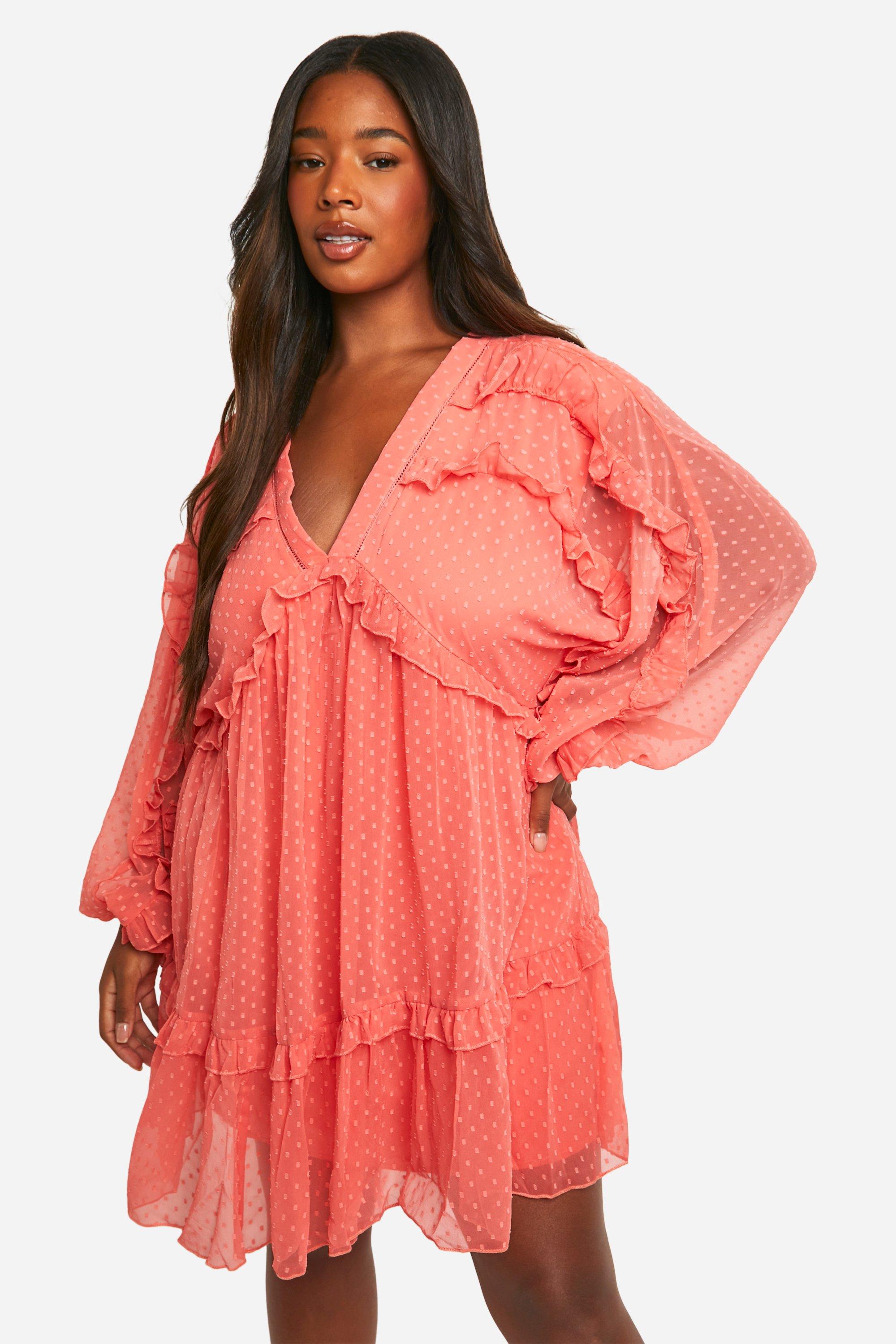 frilly smock dress