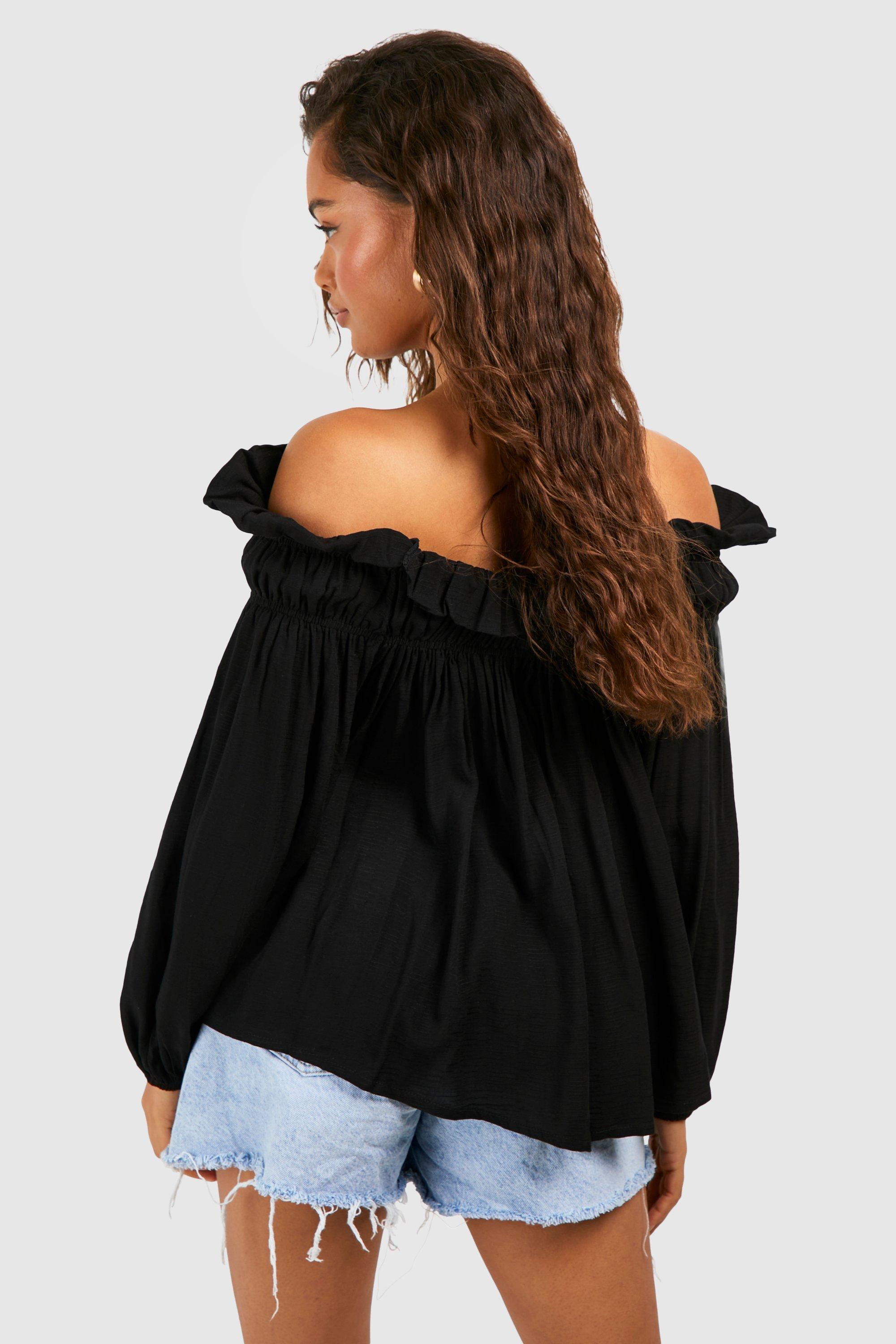 Boohoo off the shoulder top best sale