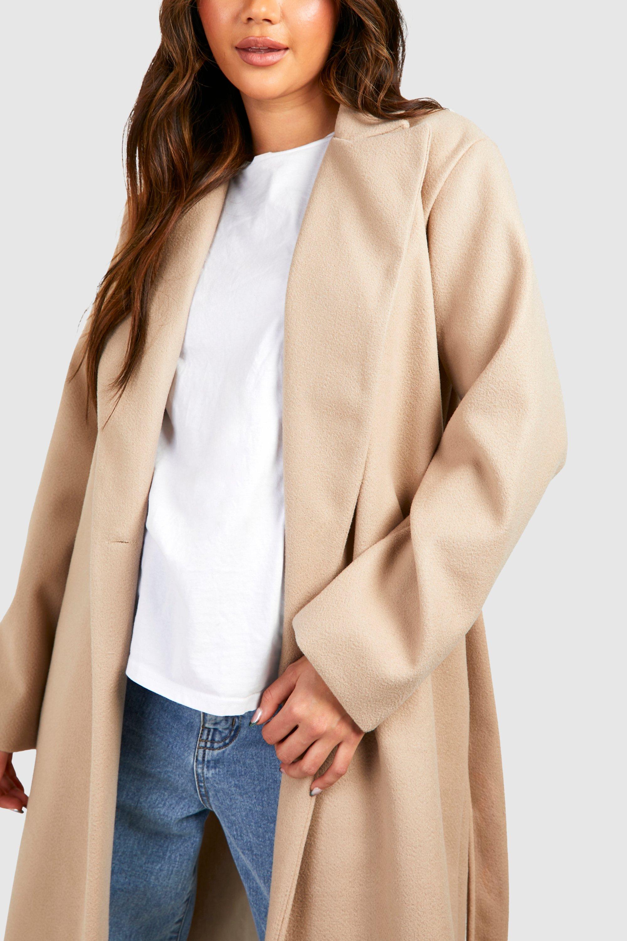 Belted wool cardigan coat cheap