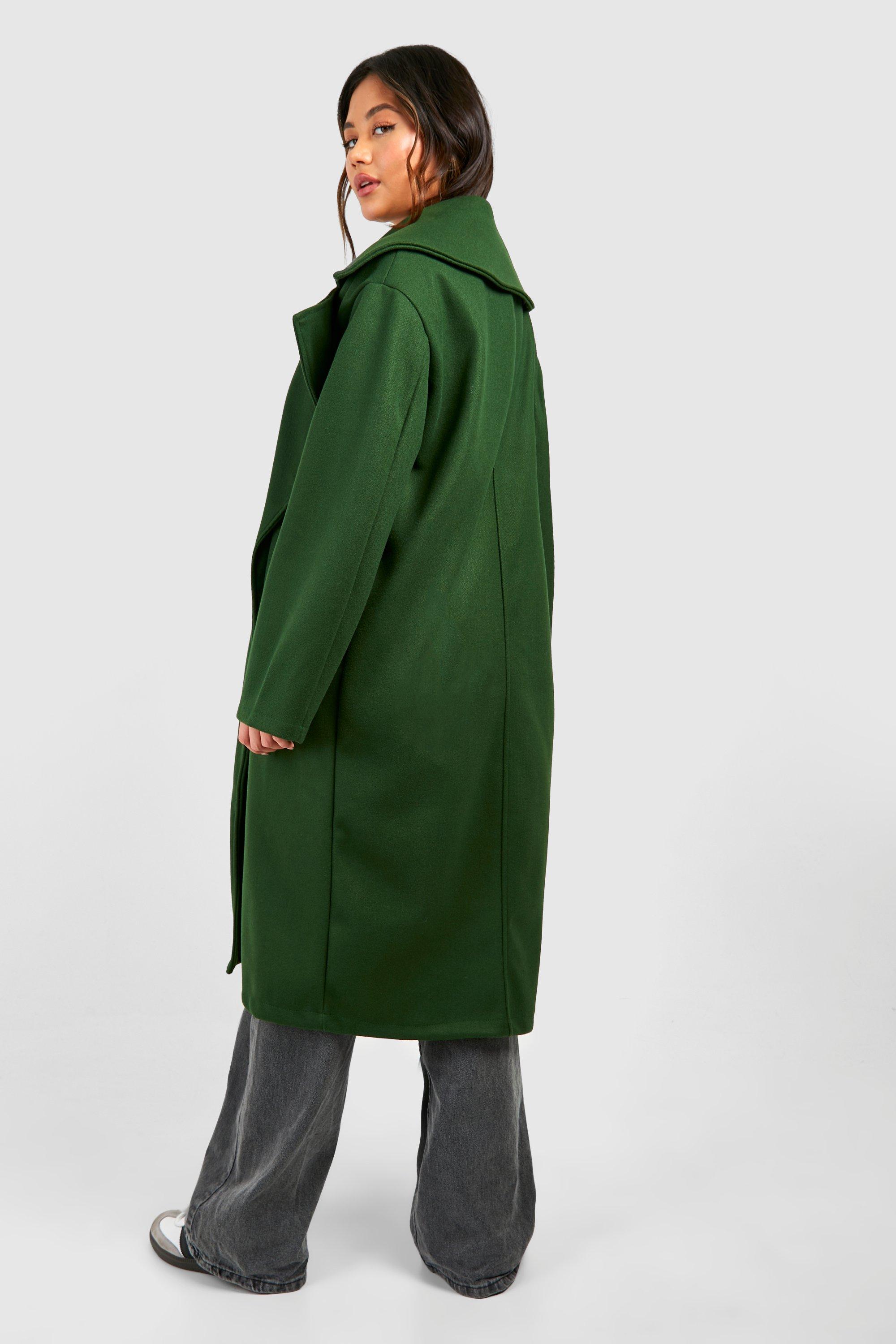 Forest green best sale wool coat womens