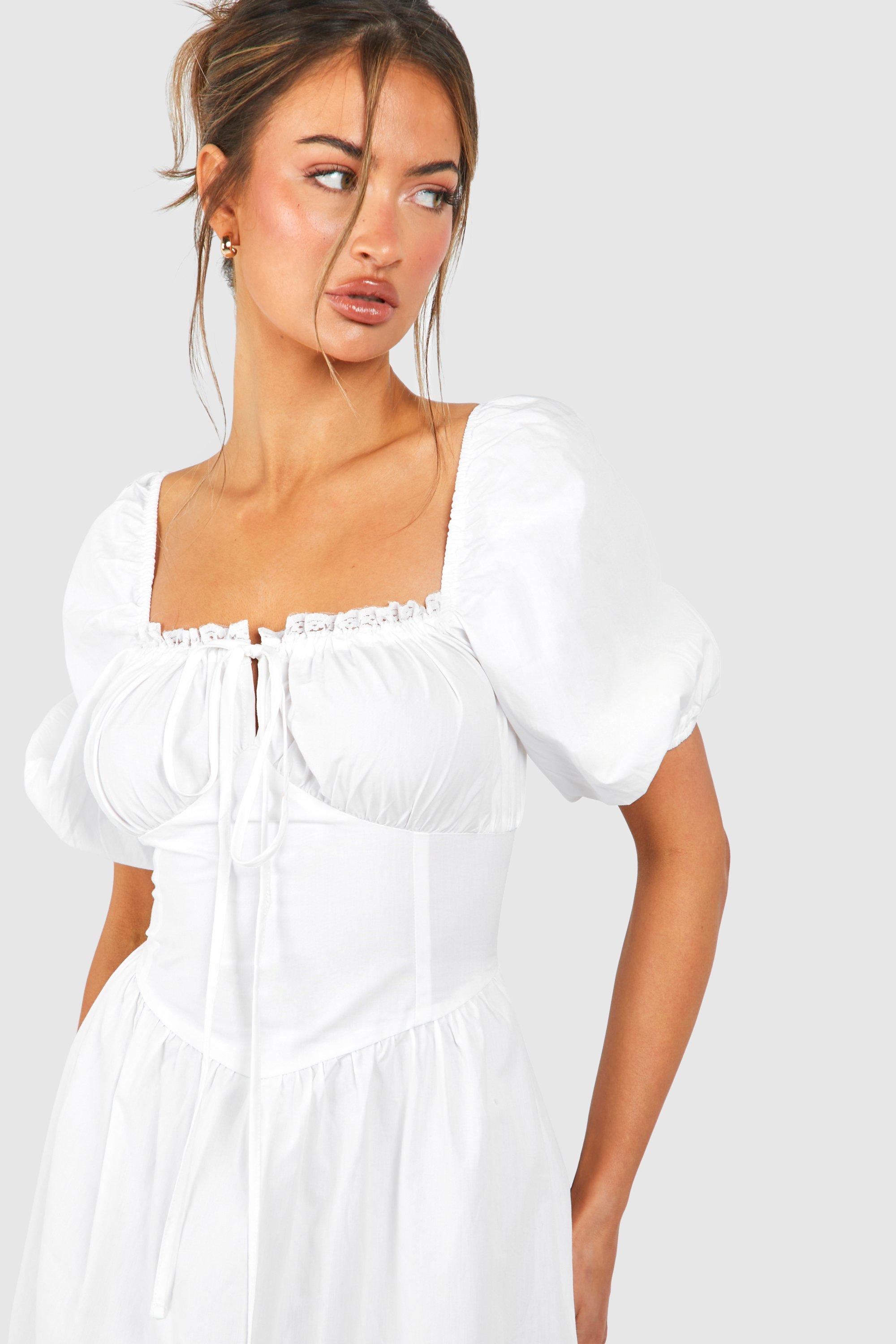 Boohoo milkmaid dress hotsell