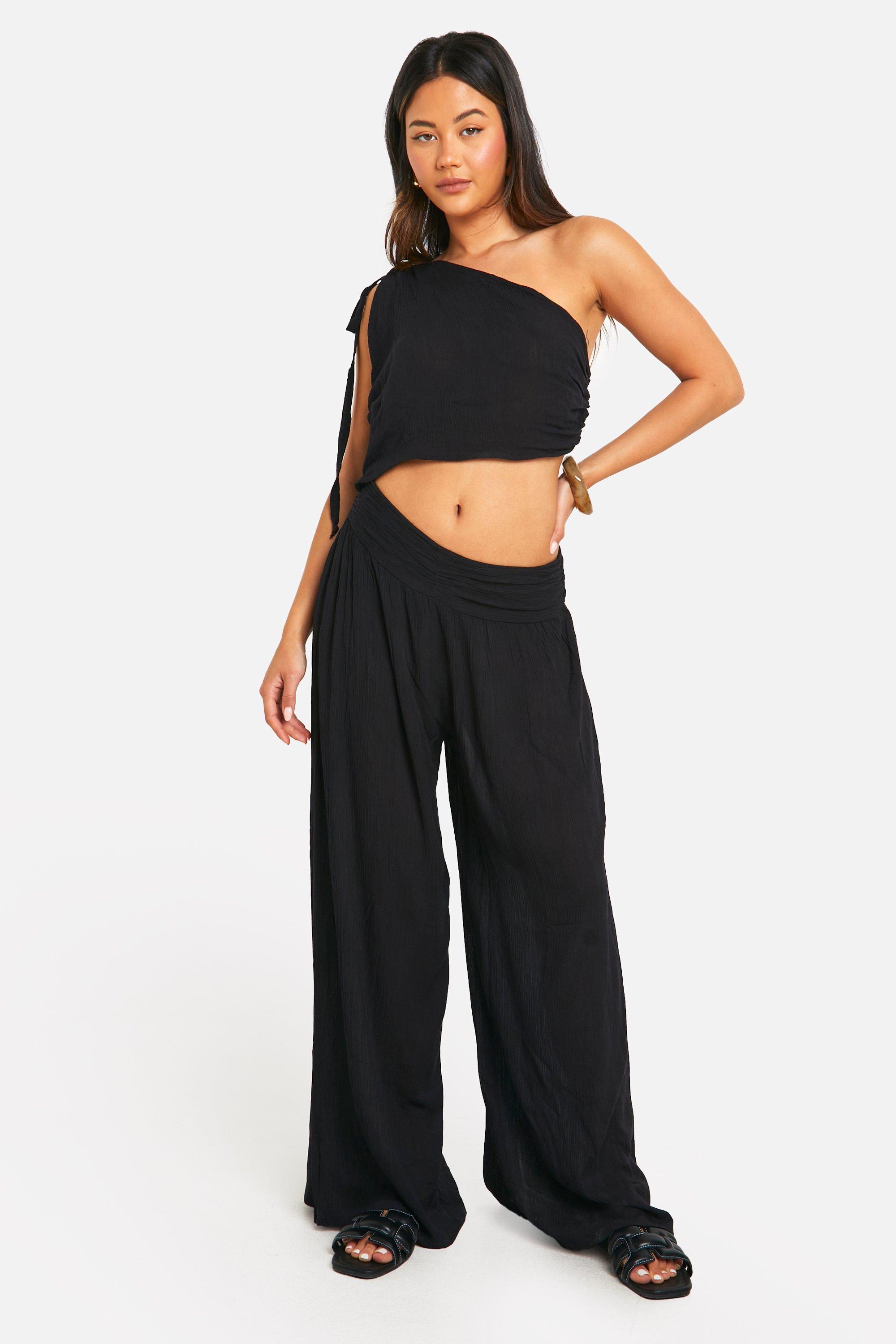 Cheesecloth One Shoulder Cut Out Jumpsuit