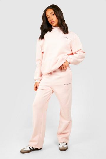 Pink Dsgn Studio Text Print Slogan Hooded Straight Leg Tracksuit