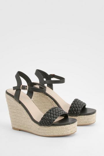 Woven 2 Part Wedge black