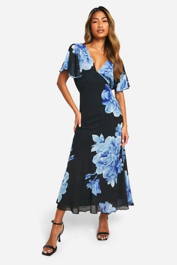 Black Printed Midaxi Dress