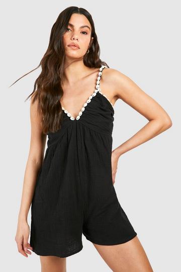 Soft-Shell Playsuit Met Bandjes black