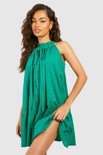 Broderie Mini Dress jade