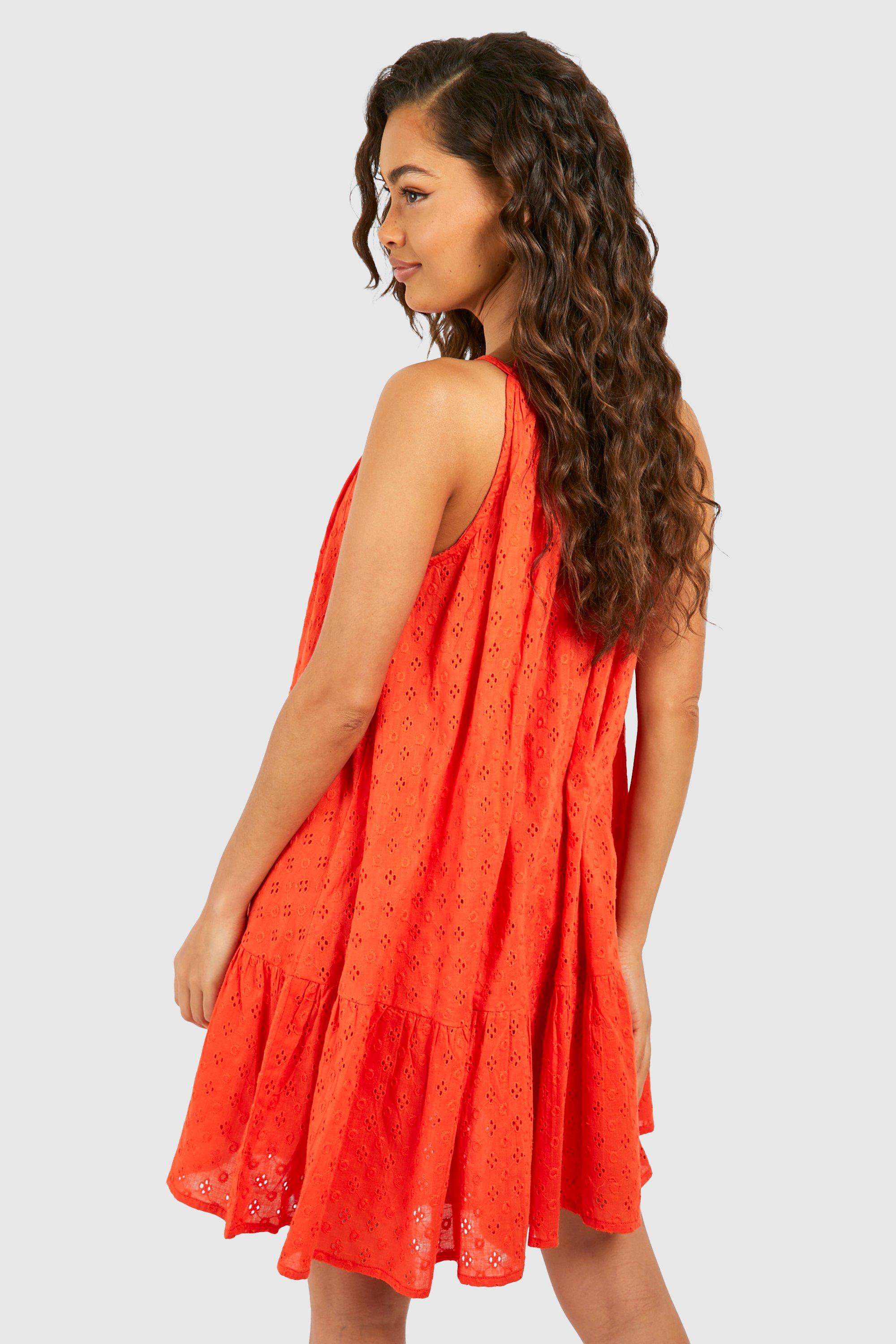 Broderie Mini Dress | boohoo