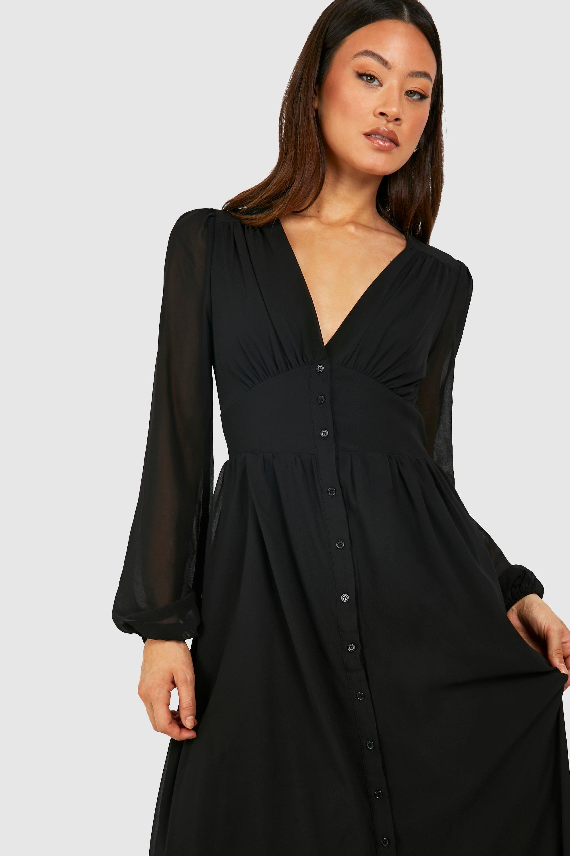 Tall Chiffon Plunge Maxi Dress