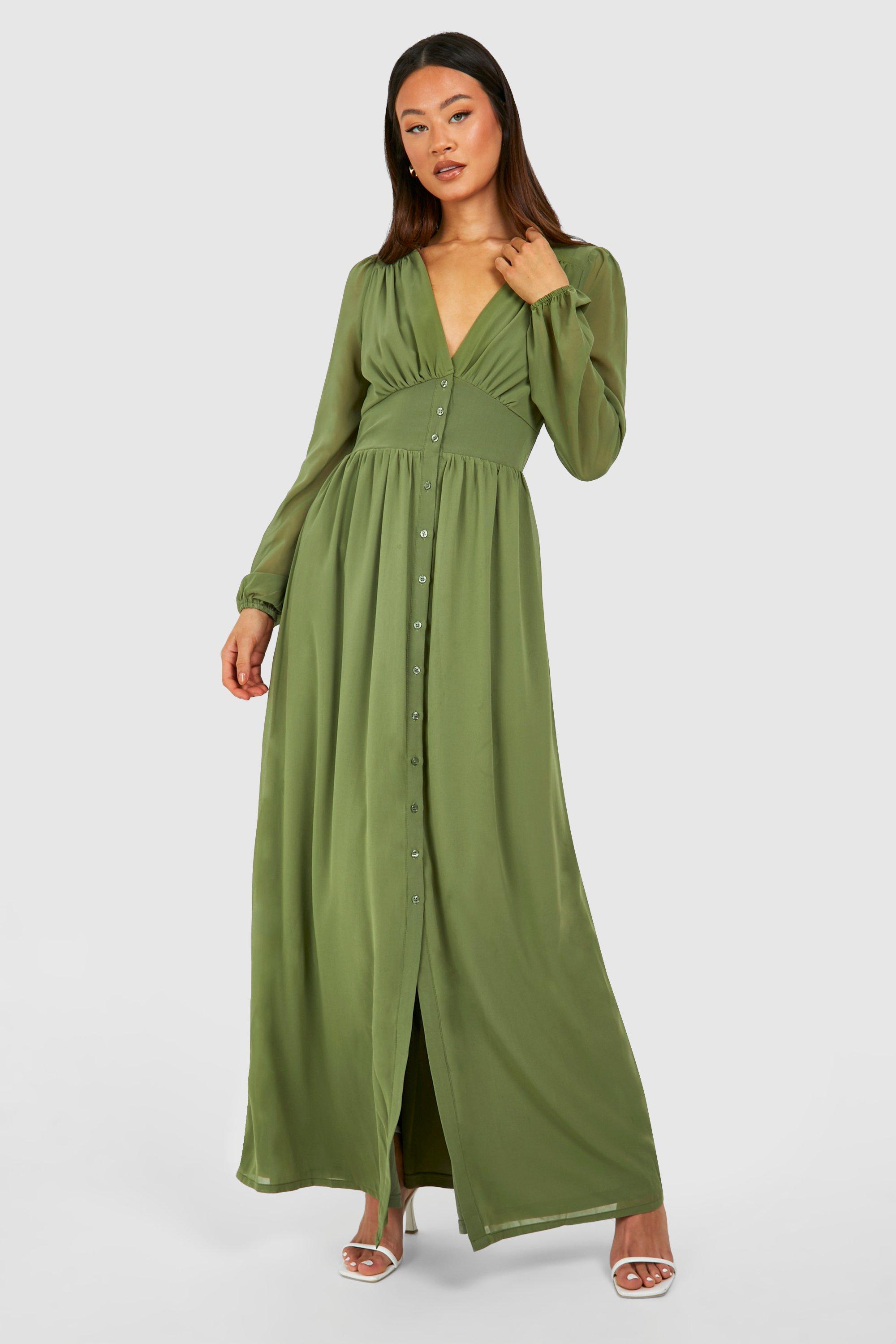 Tall Chiffon Plunge Maxi Dress boohoo