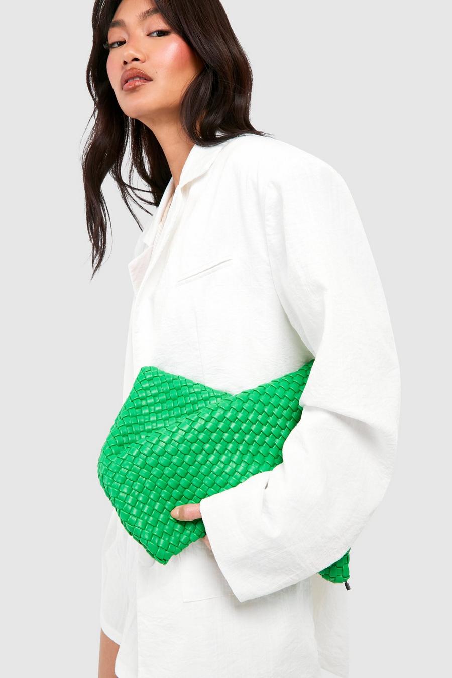 Green Woven Clutch Bag image number 1
