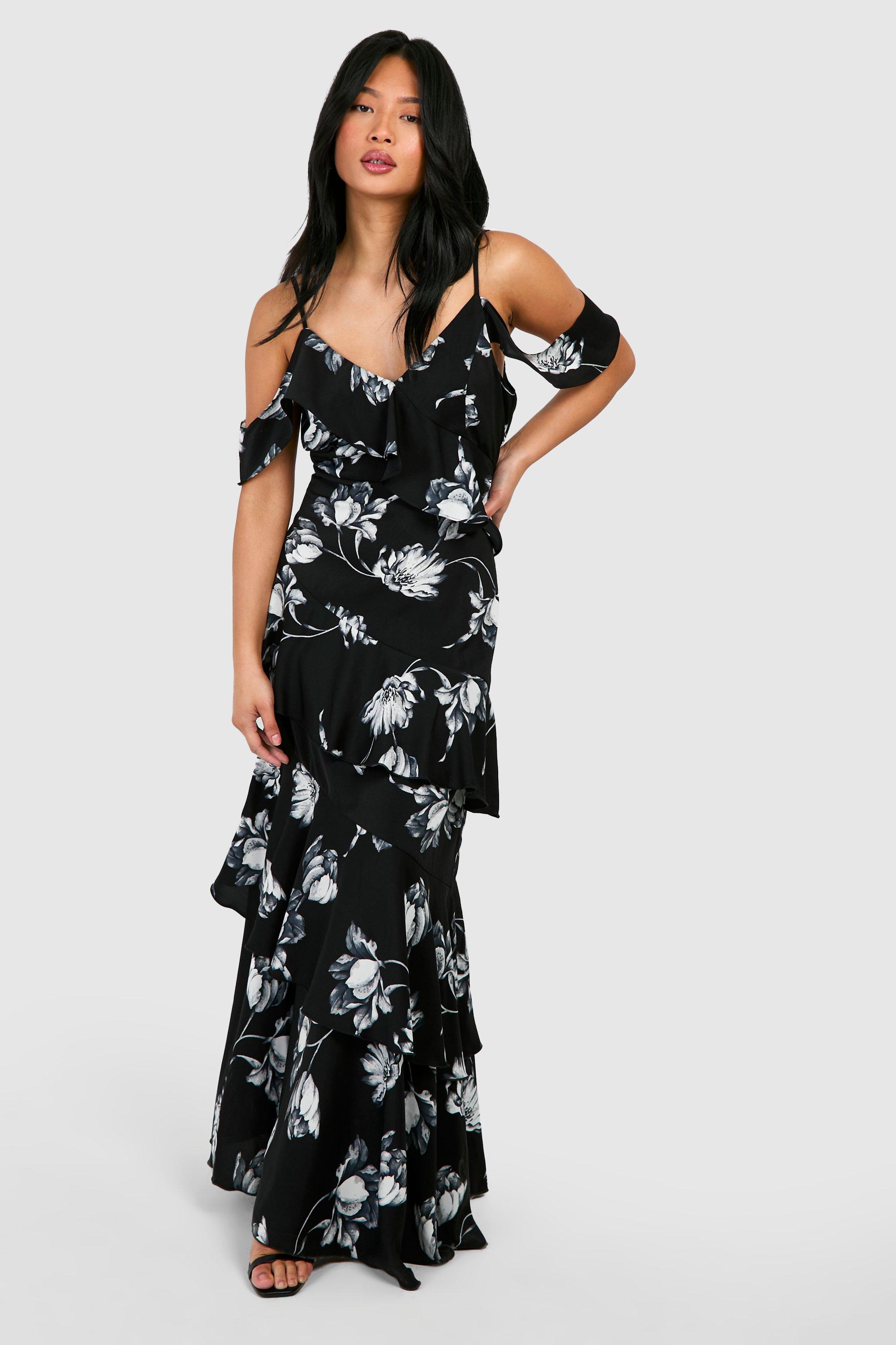Mamyu 　l‘or Chiffon Tiered Dress ブラック Mamyu 様専用 l'or Chiffon Tiered Dress ブラック - メルカリ