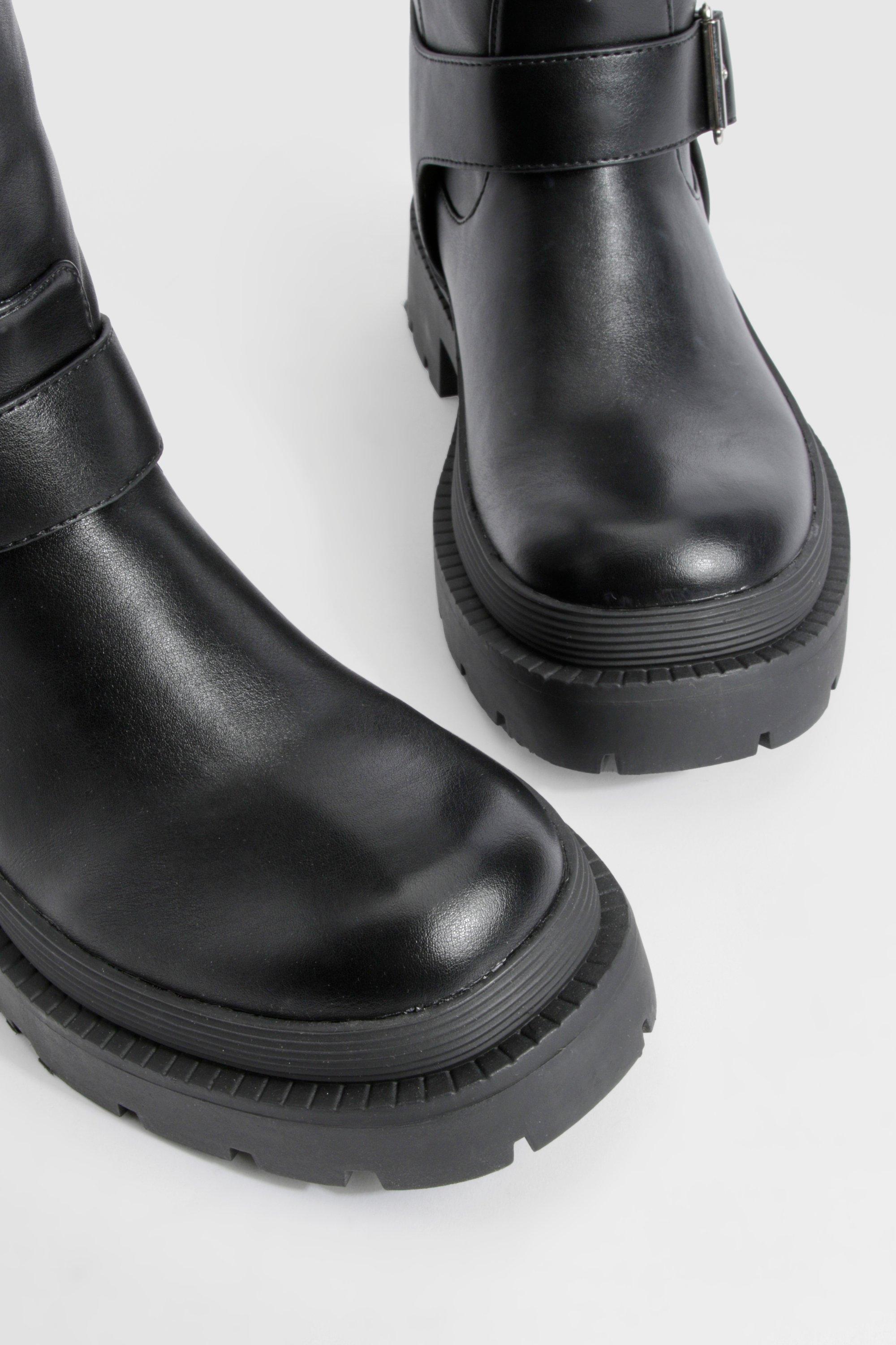 Boohoo biker boots online