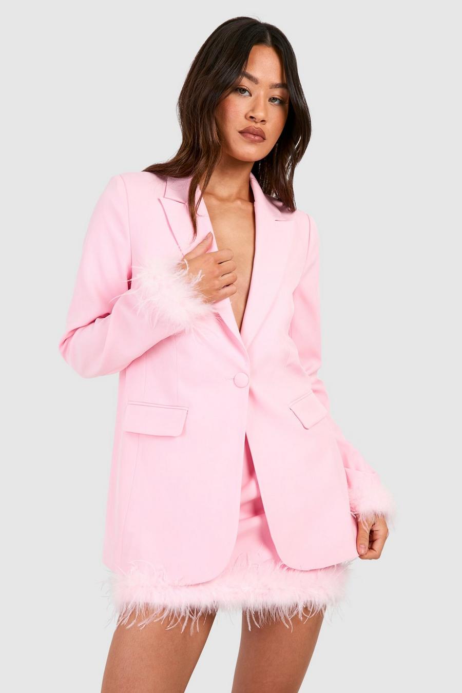 Tall - Mini-jupe de tailleur à plumes, Light pink image number 1
