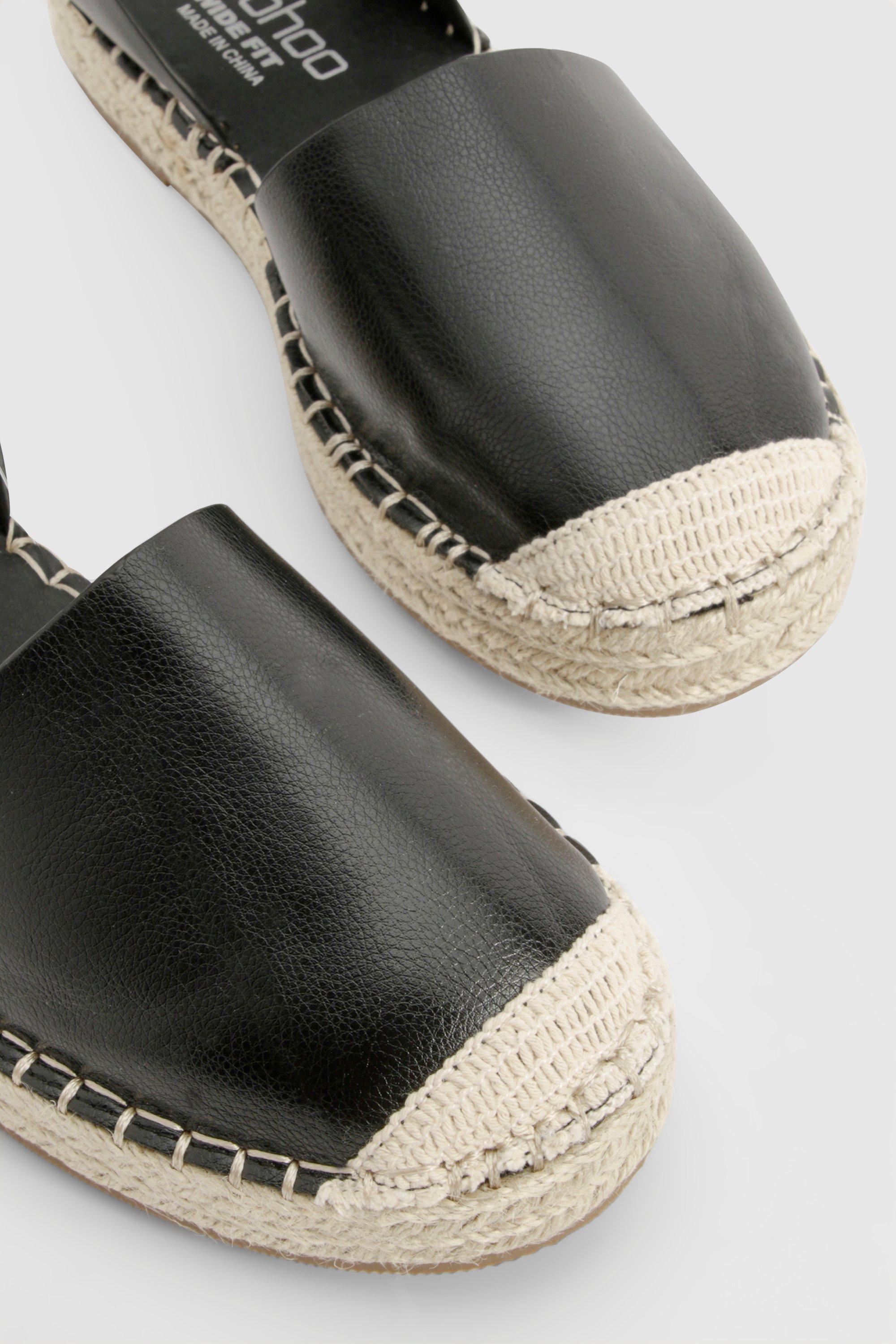 Black espadrilles wide fit clearance