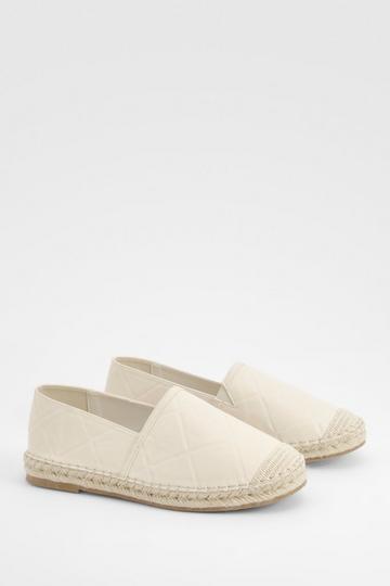 Brede Espadrilles Met Reliëf beige