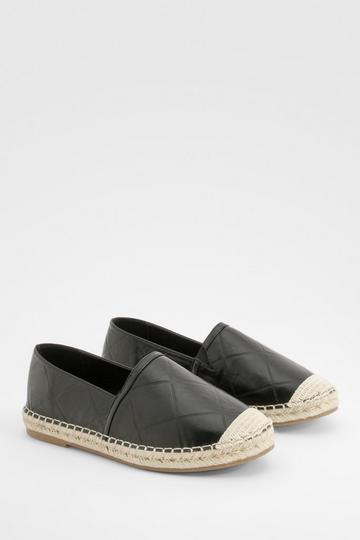 Wide Fit Embossed Espadrilles black