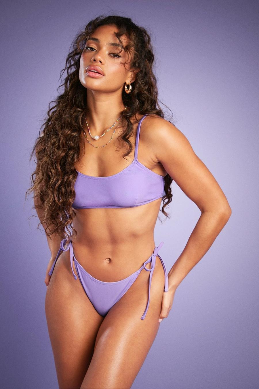Lilac Mixa & Matcha Bikinitrosa med knytdetaljer image number 1