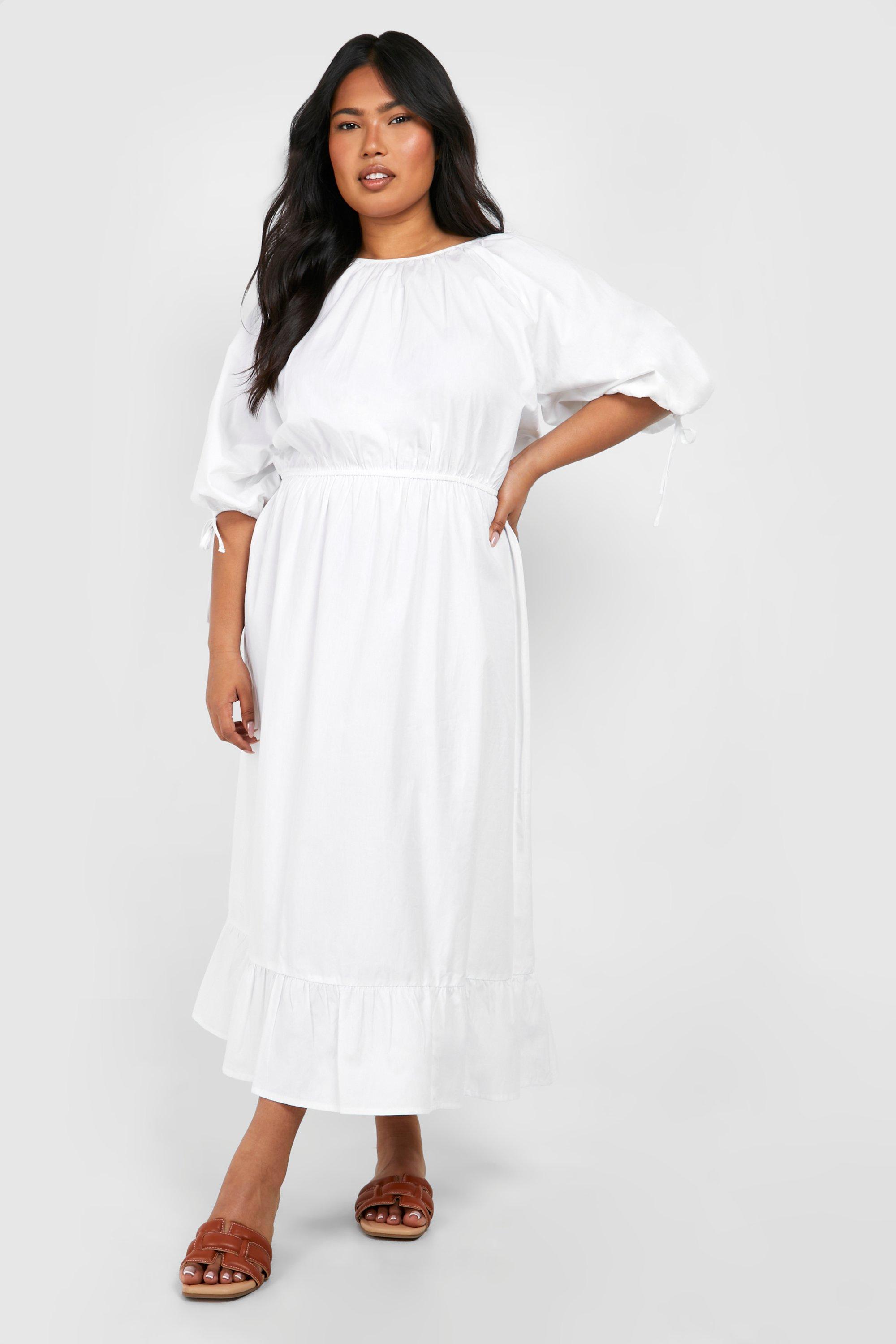 White Dress Puff Sleeve -  Canada