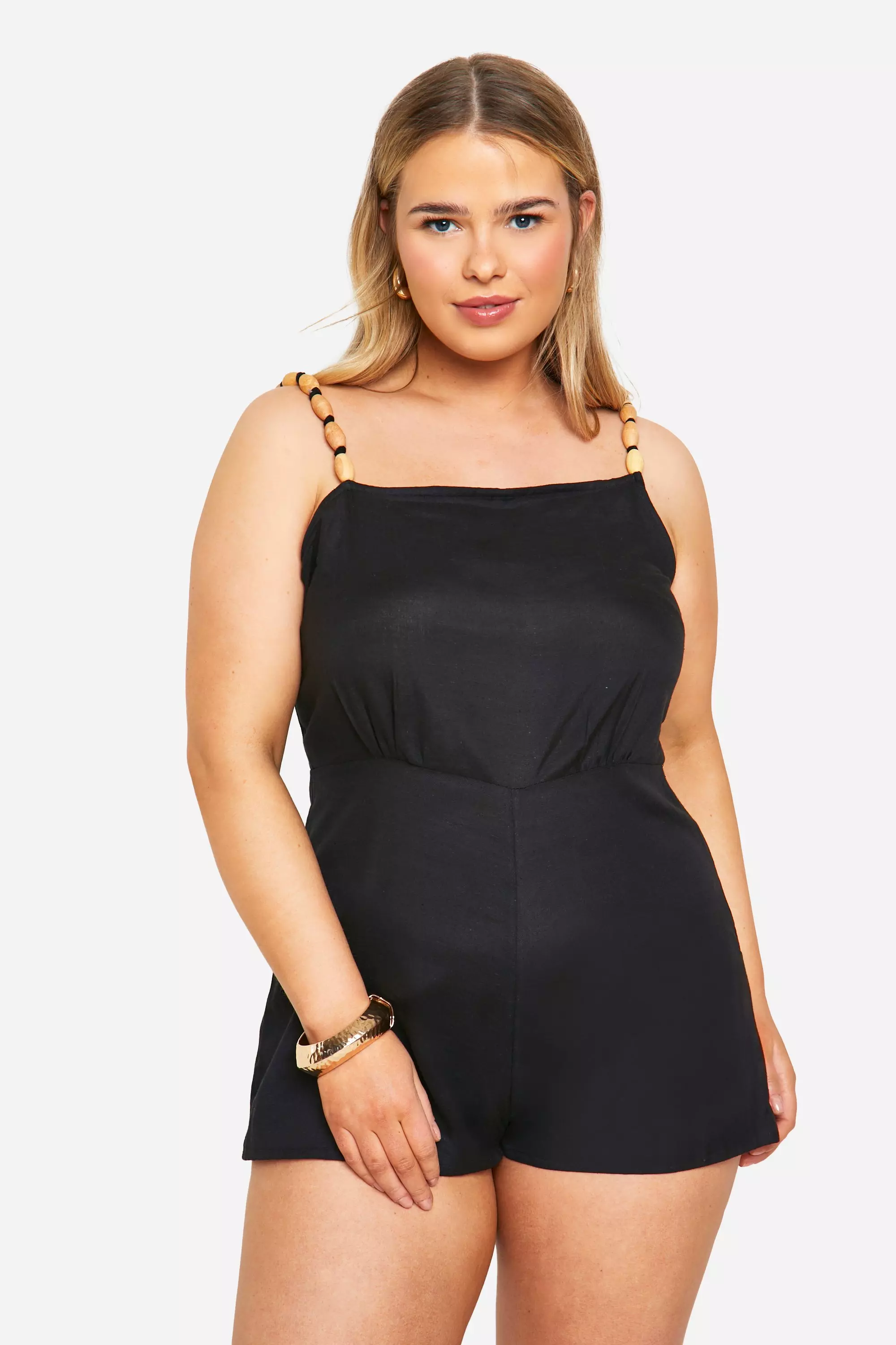 Boohoo plus size playsuit sale