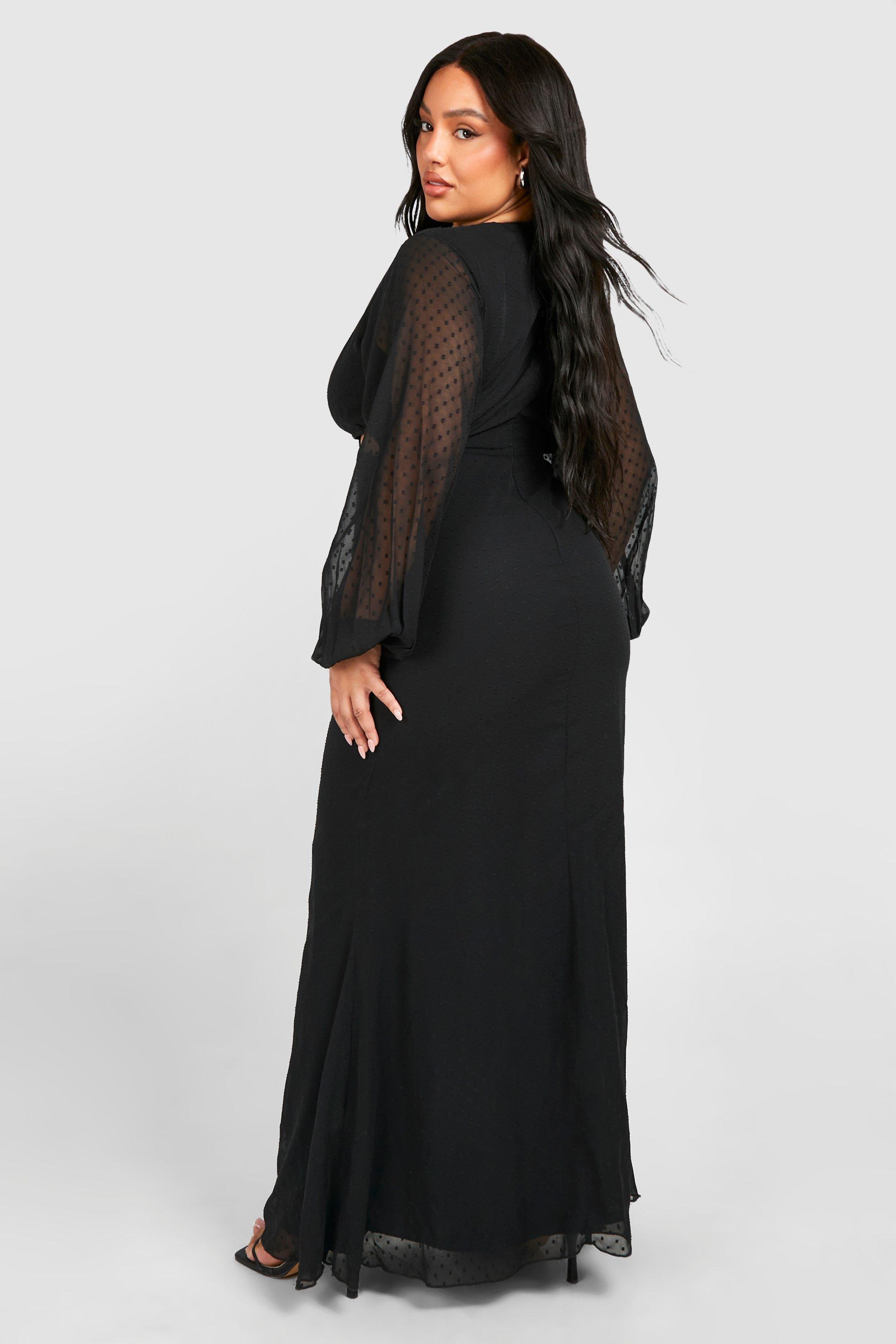 Plus Dobby Mesh Cut Out Maxi Dress | boohoo