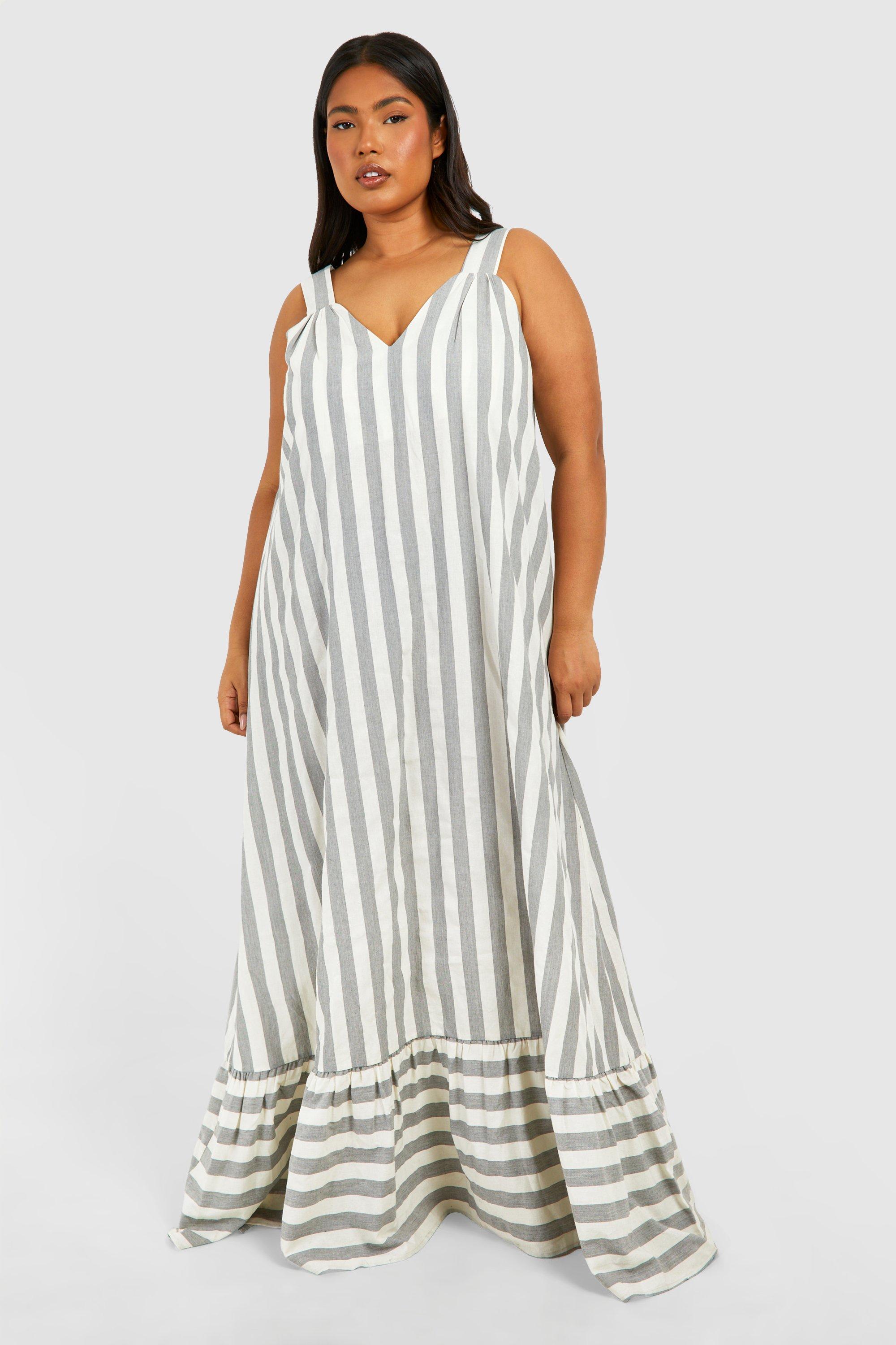 Plus Size Striped Maxi Dress