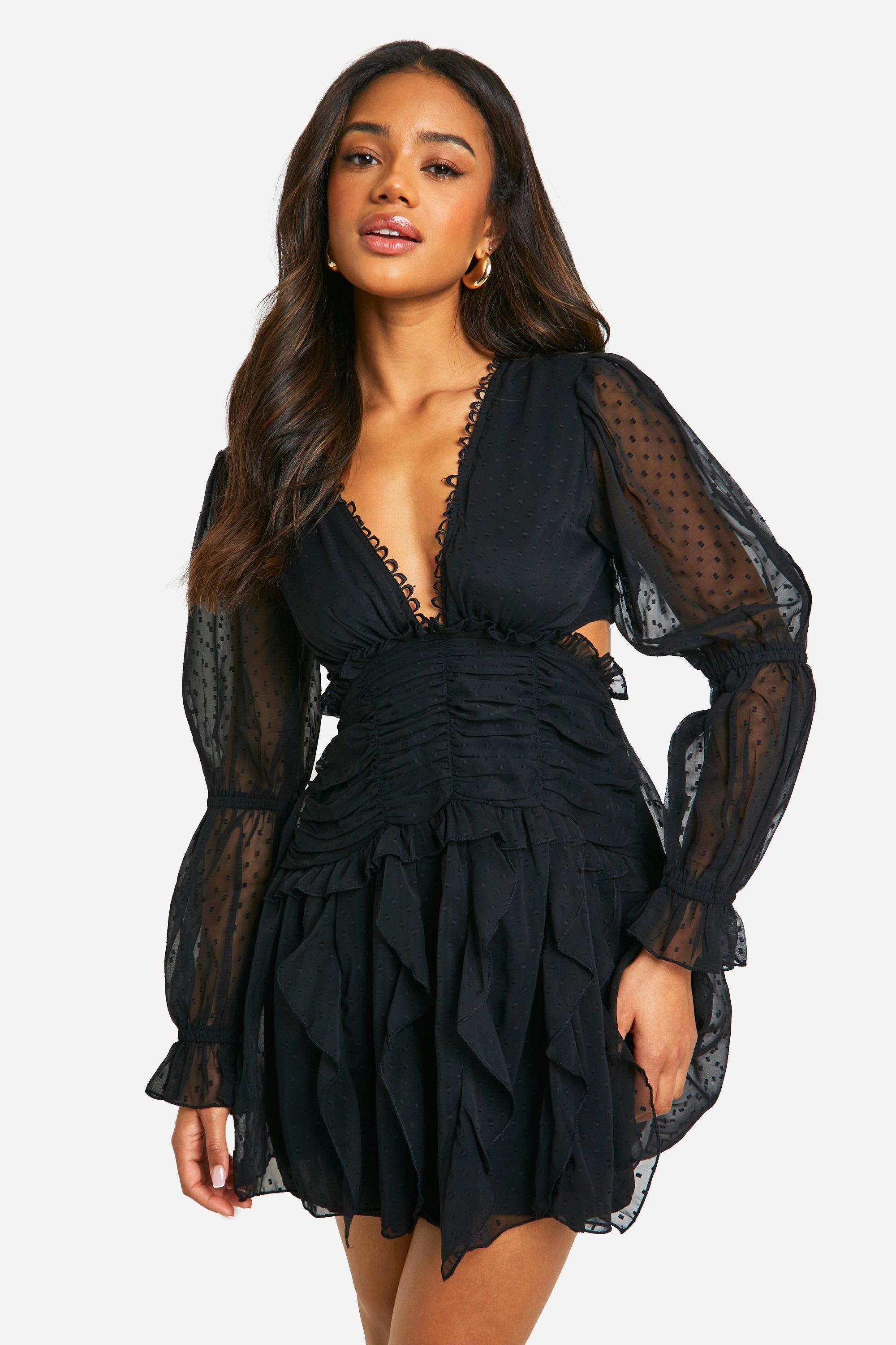 ANDWANG double frill mini dress 黒 Mサイズ double frill mini dress